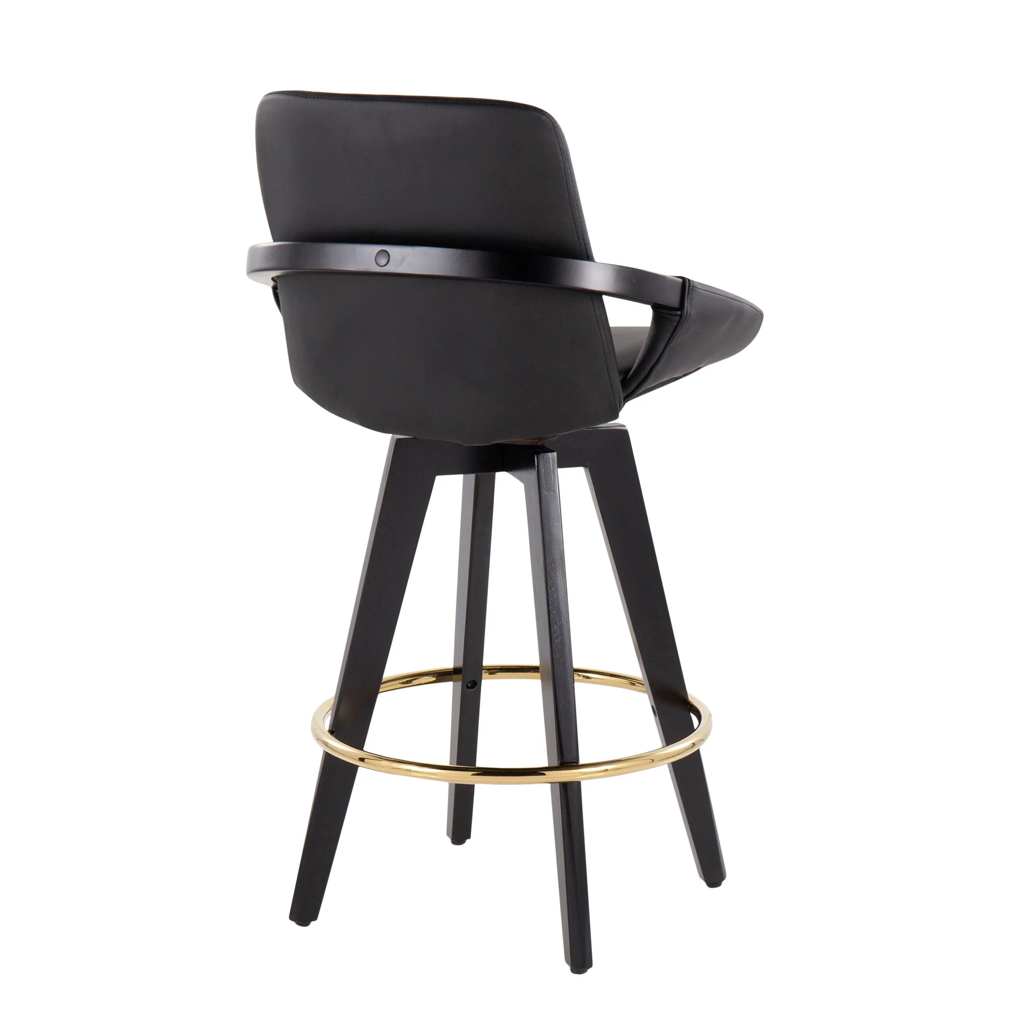Cosmo - Contemporary Fixed Height Counter Stool With Swivel With Round Footrest (Set of 2) - Image 6