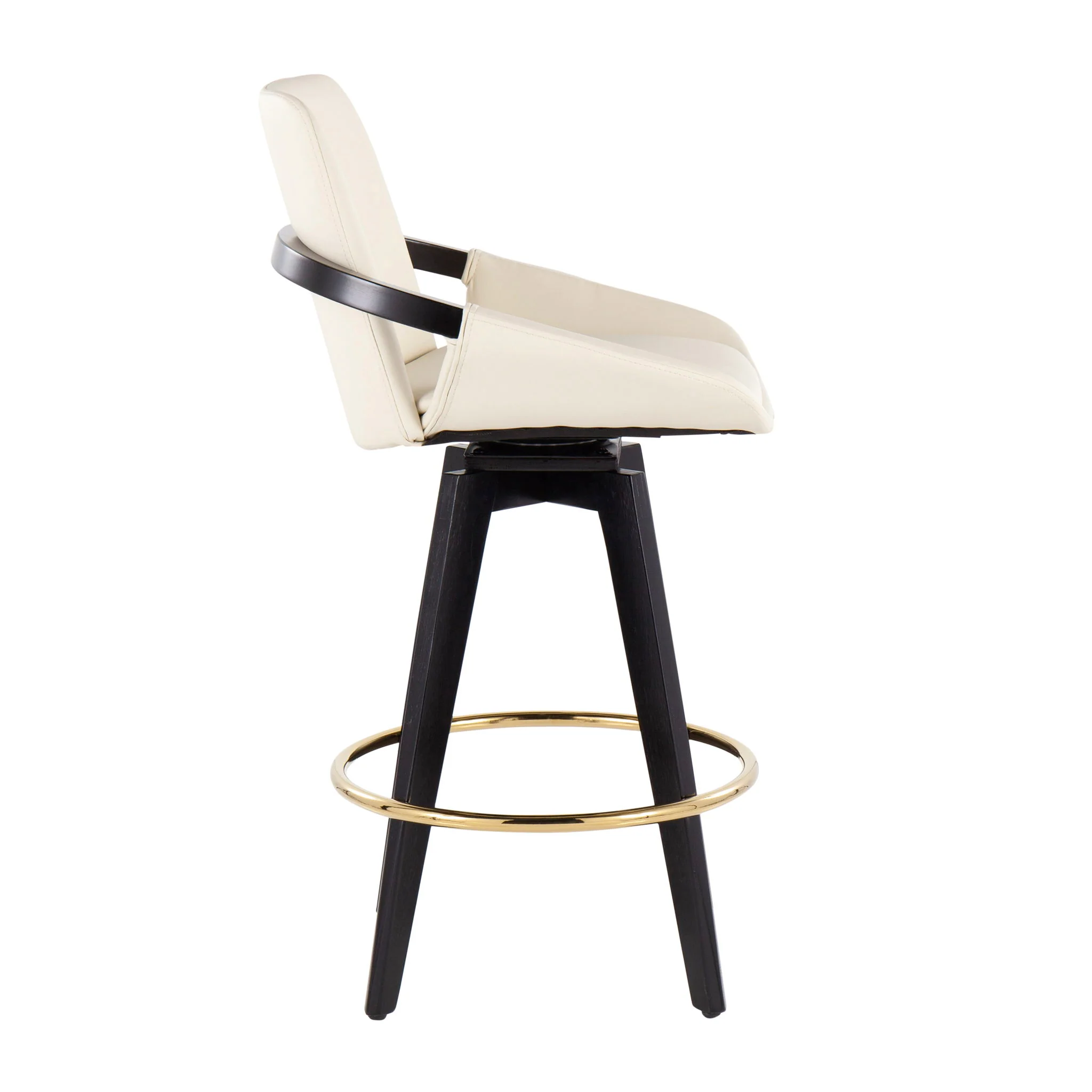 Cosmo - Contemporary Fixed Height Counter Stool With Swivel With Round Footrest (Set of 2) - Image 8