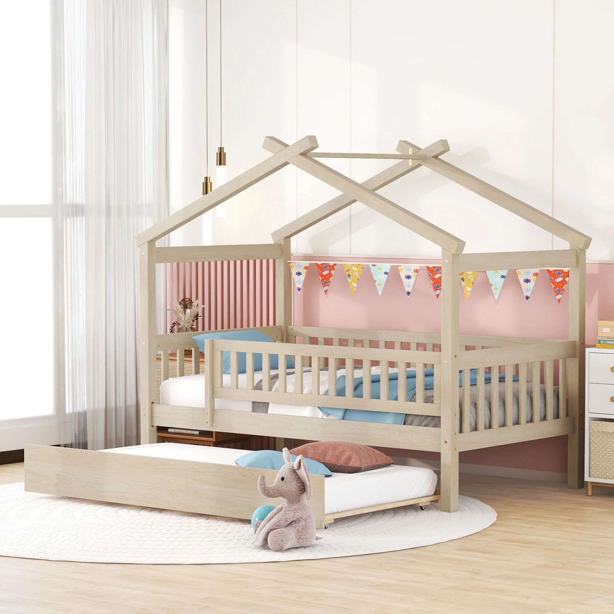 Creativity House Bed With Twin Size Trundle - Image 2