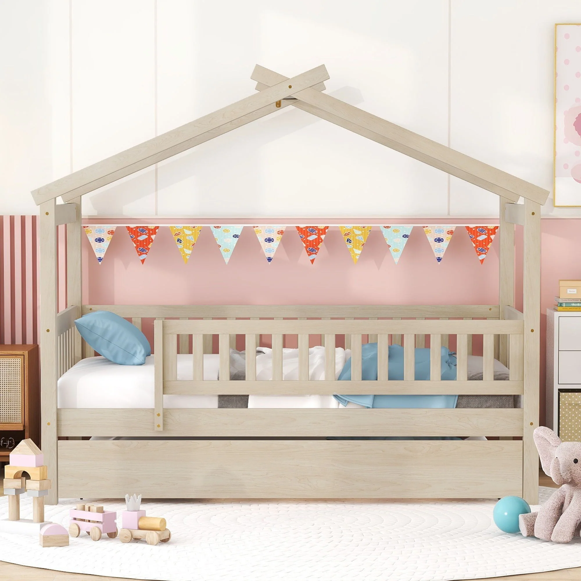 Creativity House Bed With Twin Size Trundle - Image 5