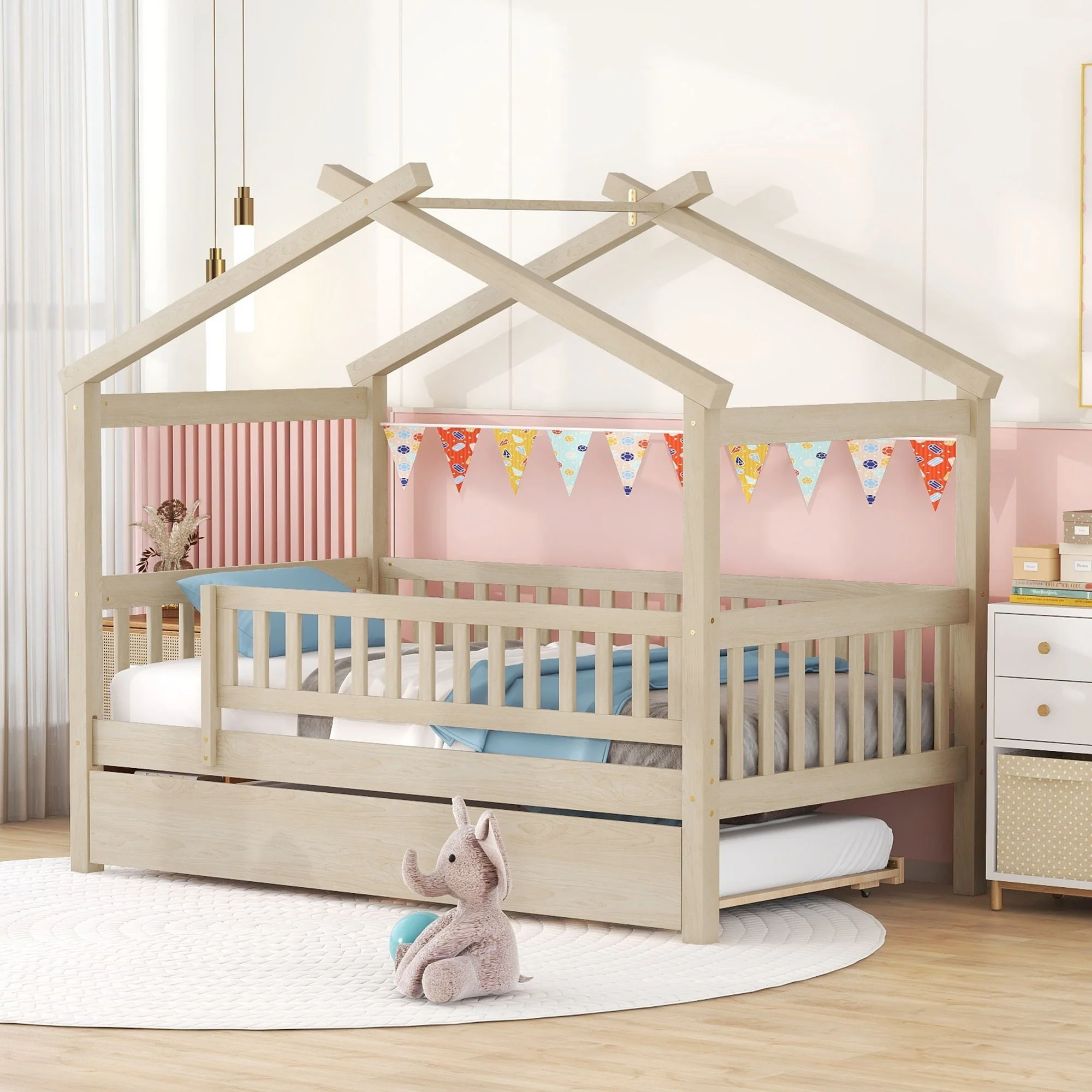 Creativity House Bed With Twin Size Trundle - Image 7