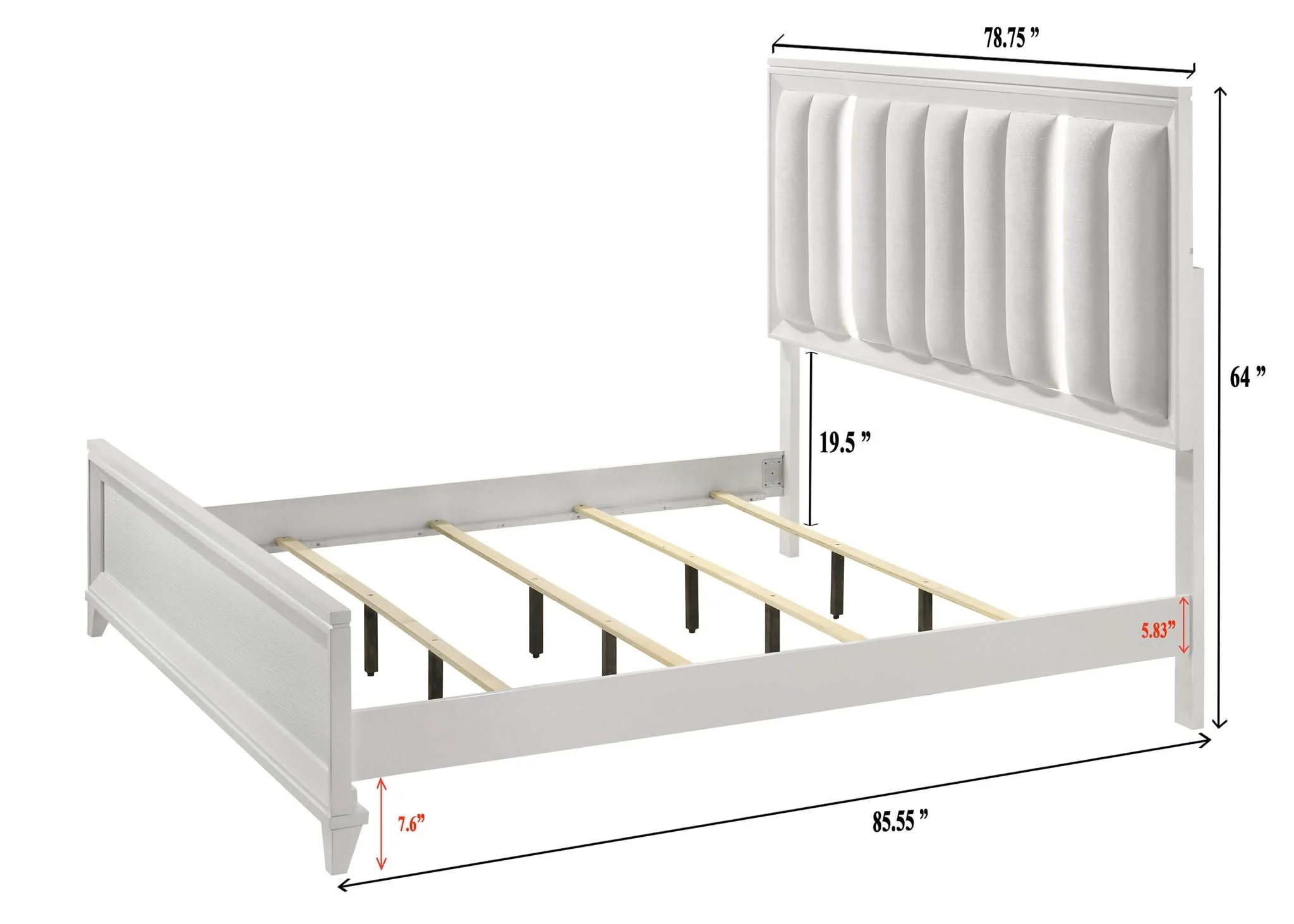 Cressida - King 5 Piece Bedroom Set - White - Image 2