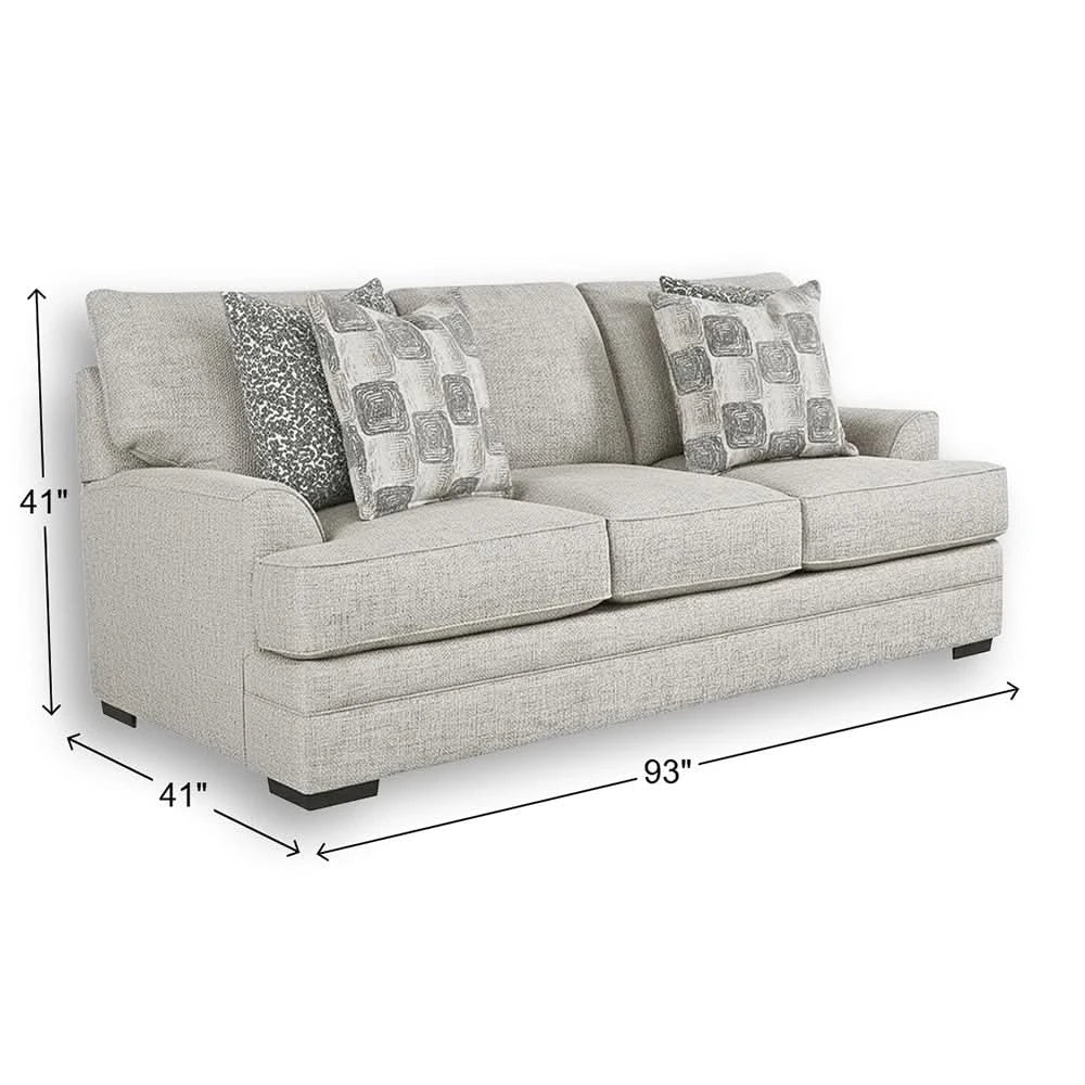 Crosby Dove Contemporary Queen Sofa Sleeper with Track Arms and Accent Pillows - Image 6