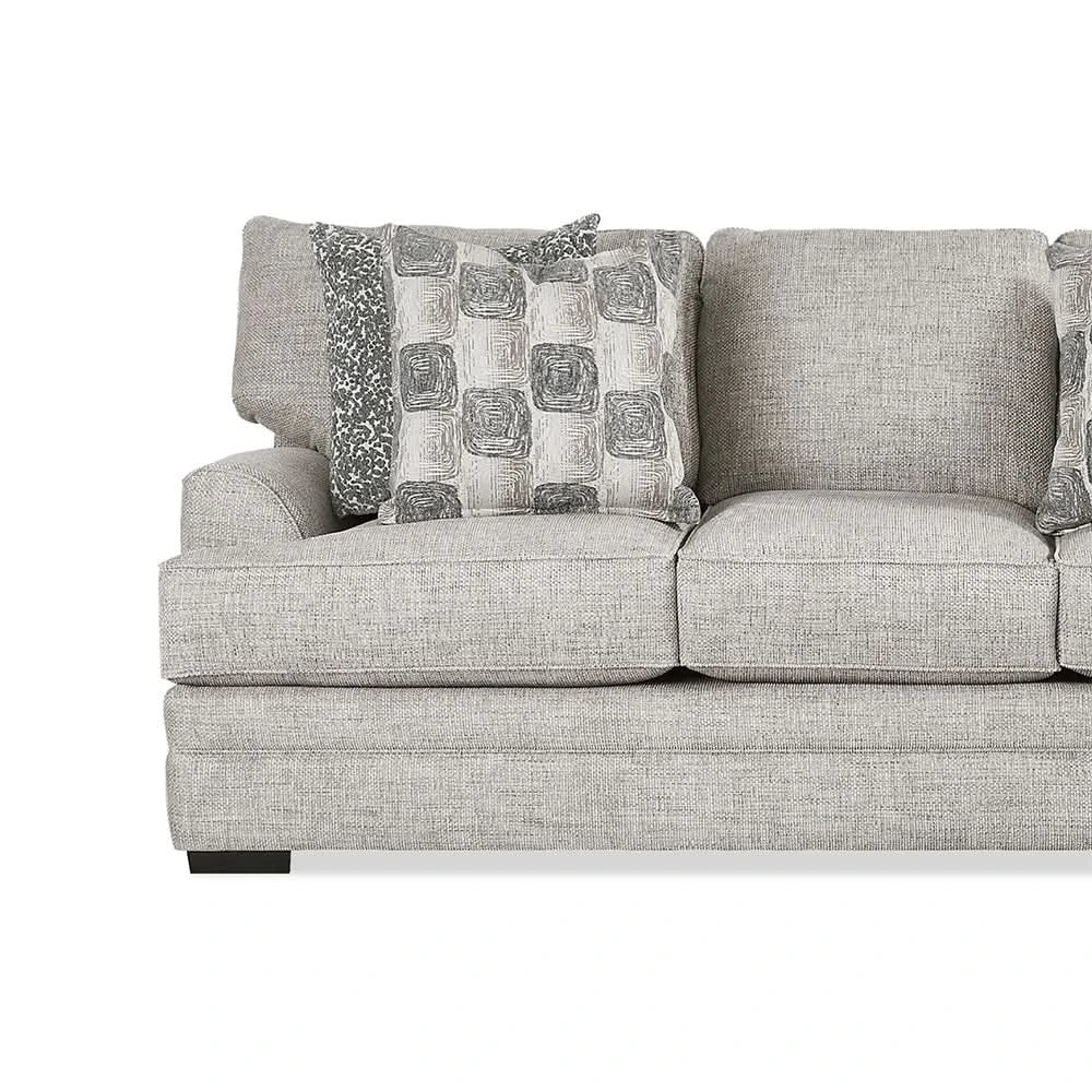 Crosby Dove Contemporary Sofa with Track Arms and Accent Pillows - Image 4