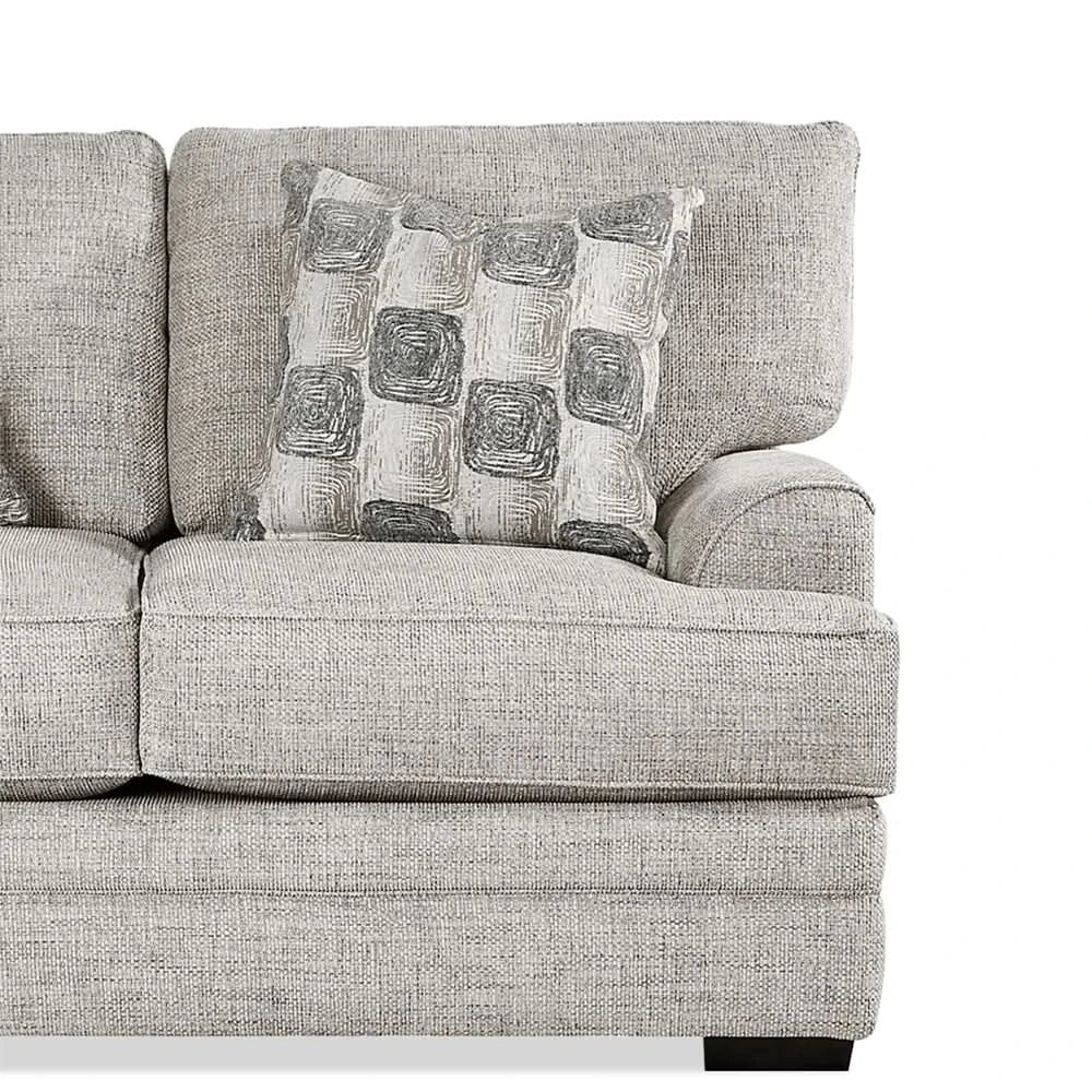 Crosby Dove Contemporary Sofa with Track Arms and Accent Pillows - Image 5