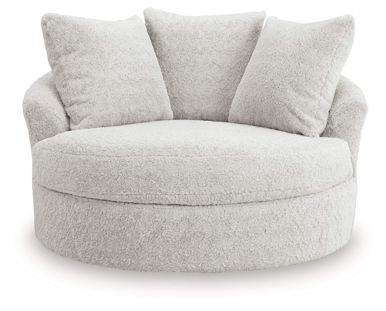 Cuddle Plush - Oversized Swivel Accent Chair - Arctic - Image 3