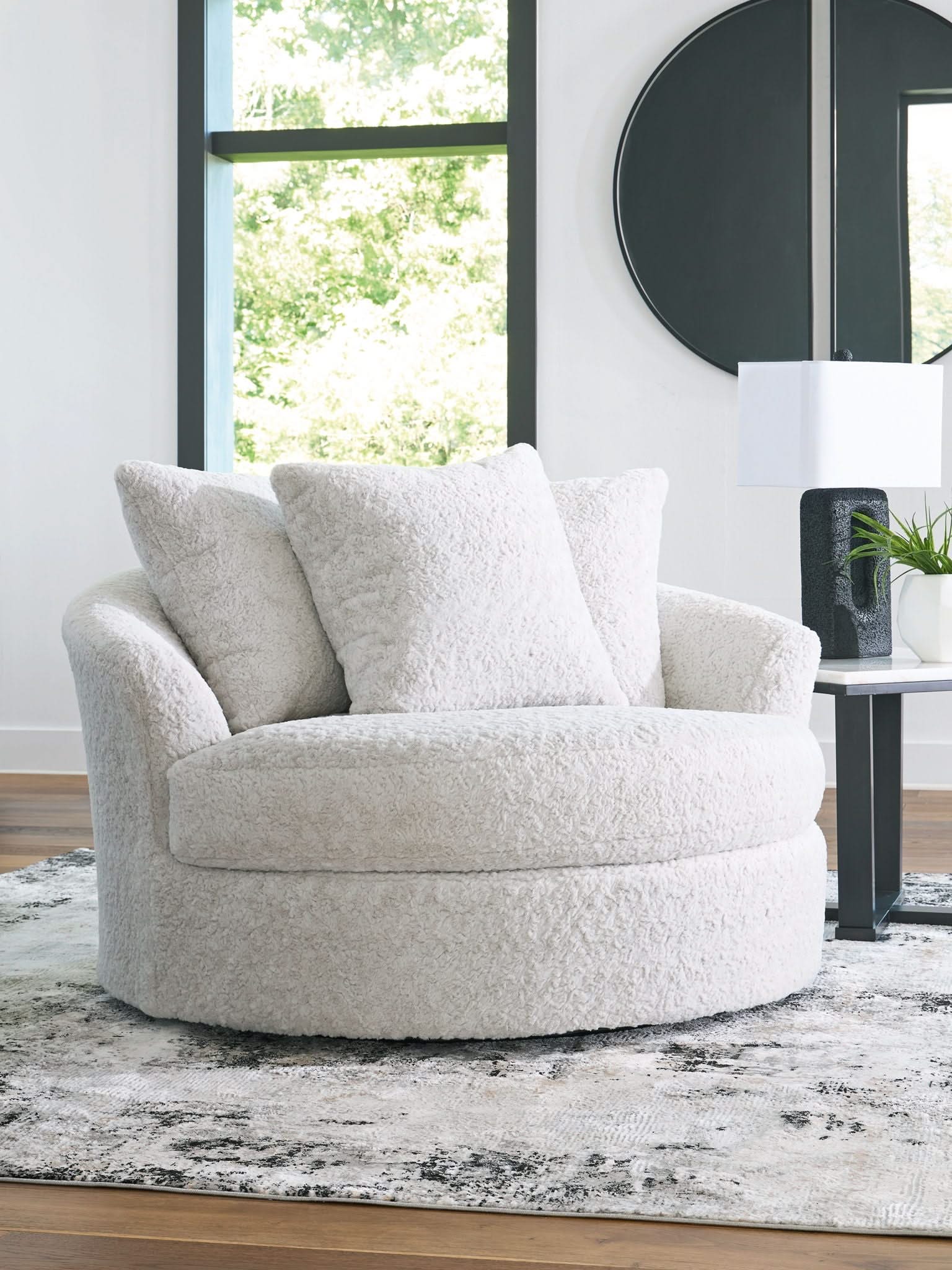 Cuddle Plush - Oversized Swivel Accent Chair - Arctic - Image 4