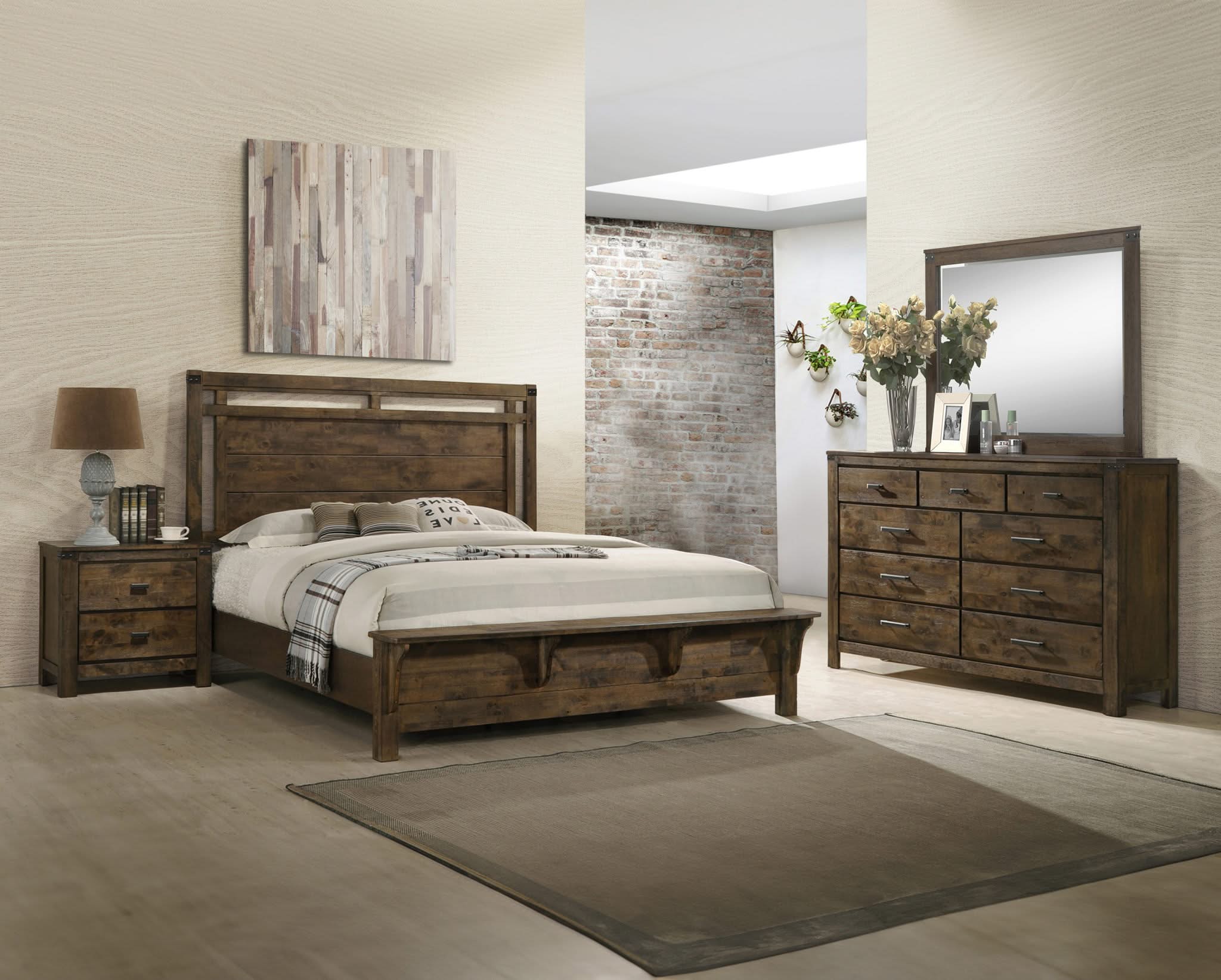 Curtis - Queen 4 Piece Bedroom Set - Dark Oak