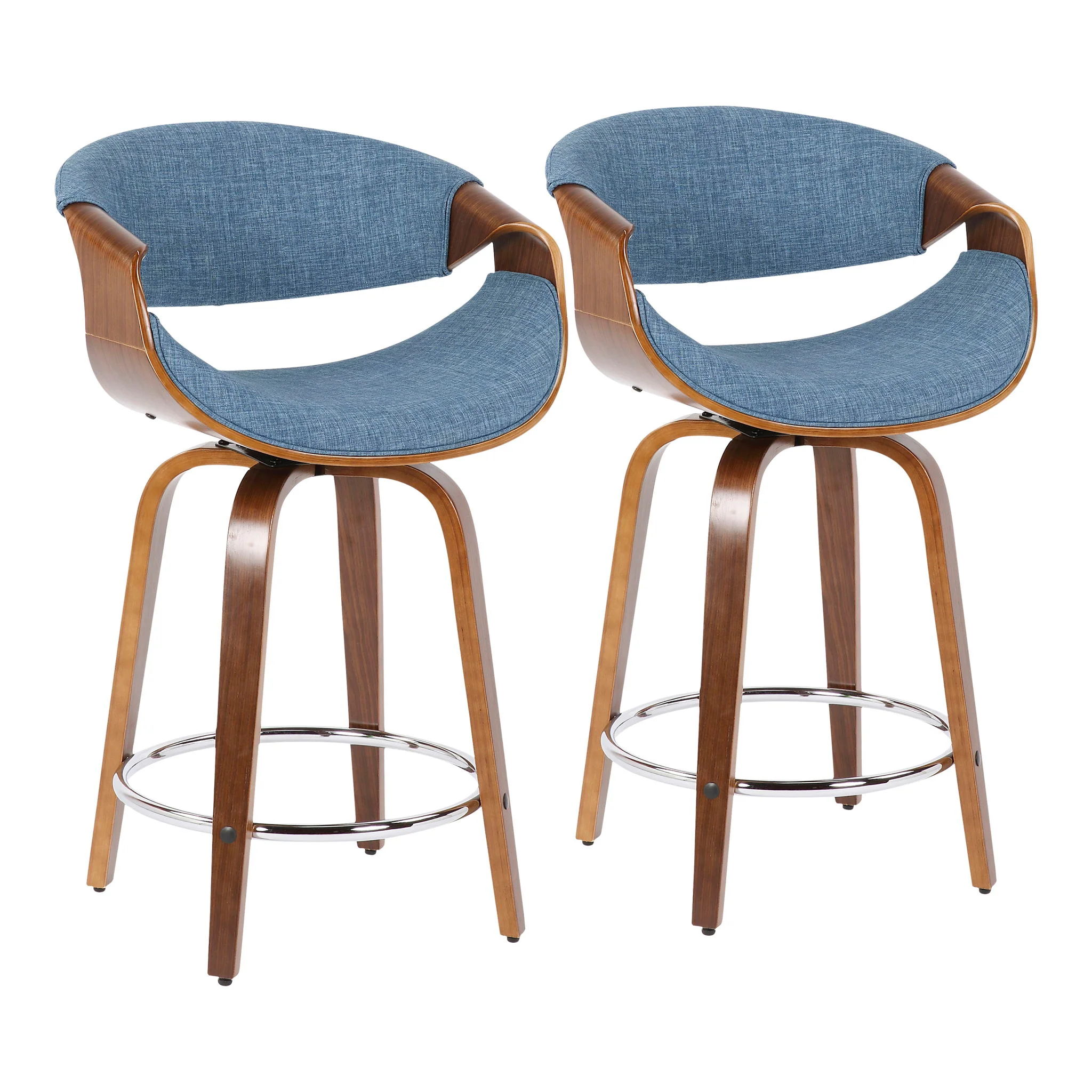 Curvini - Mid Century Modern Counter Stool (Set of 2) - Image 4
