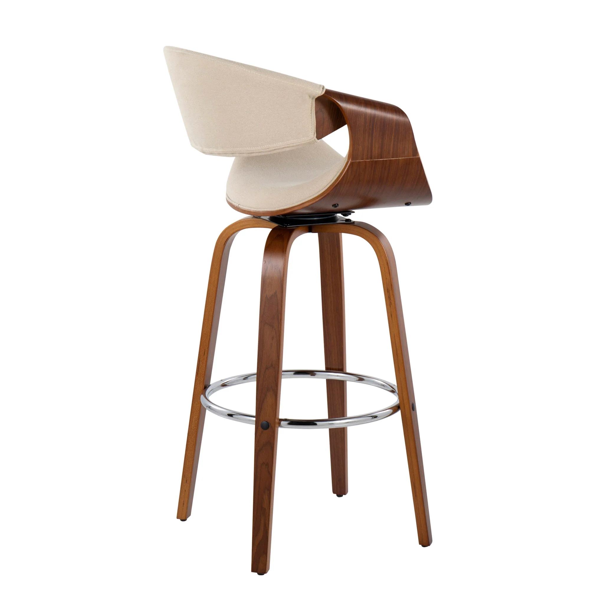 Curvini Mid - Century Modern Fixed Height Barstool With Swivel (Set of 2) - Image 11