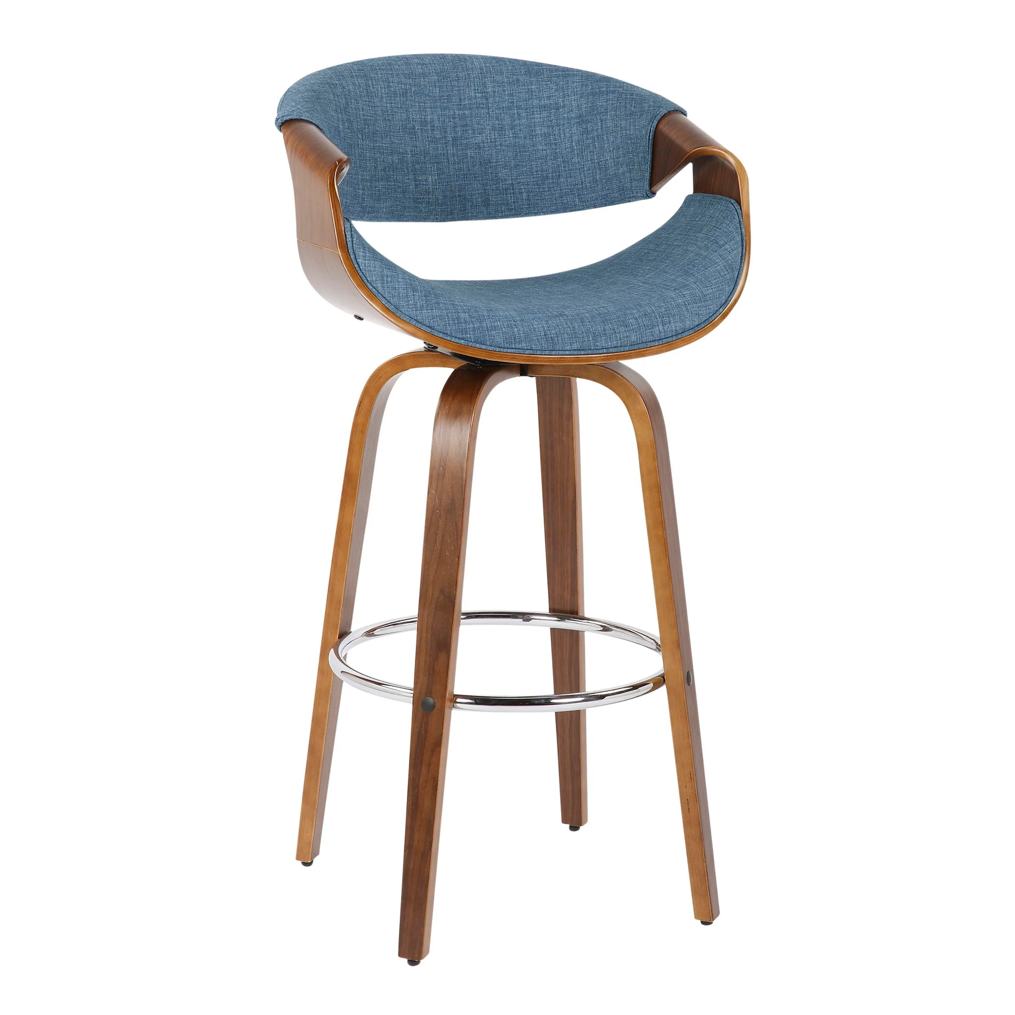Curvini Mid - Century Modern Fixed Height Barstool With Swivel (Set of 2) - Image 12
