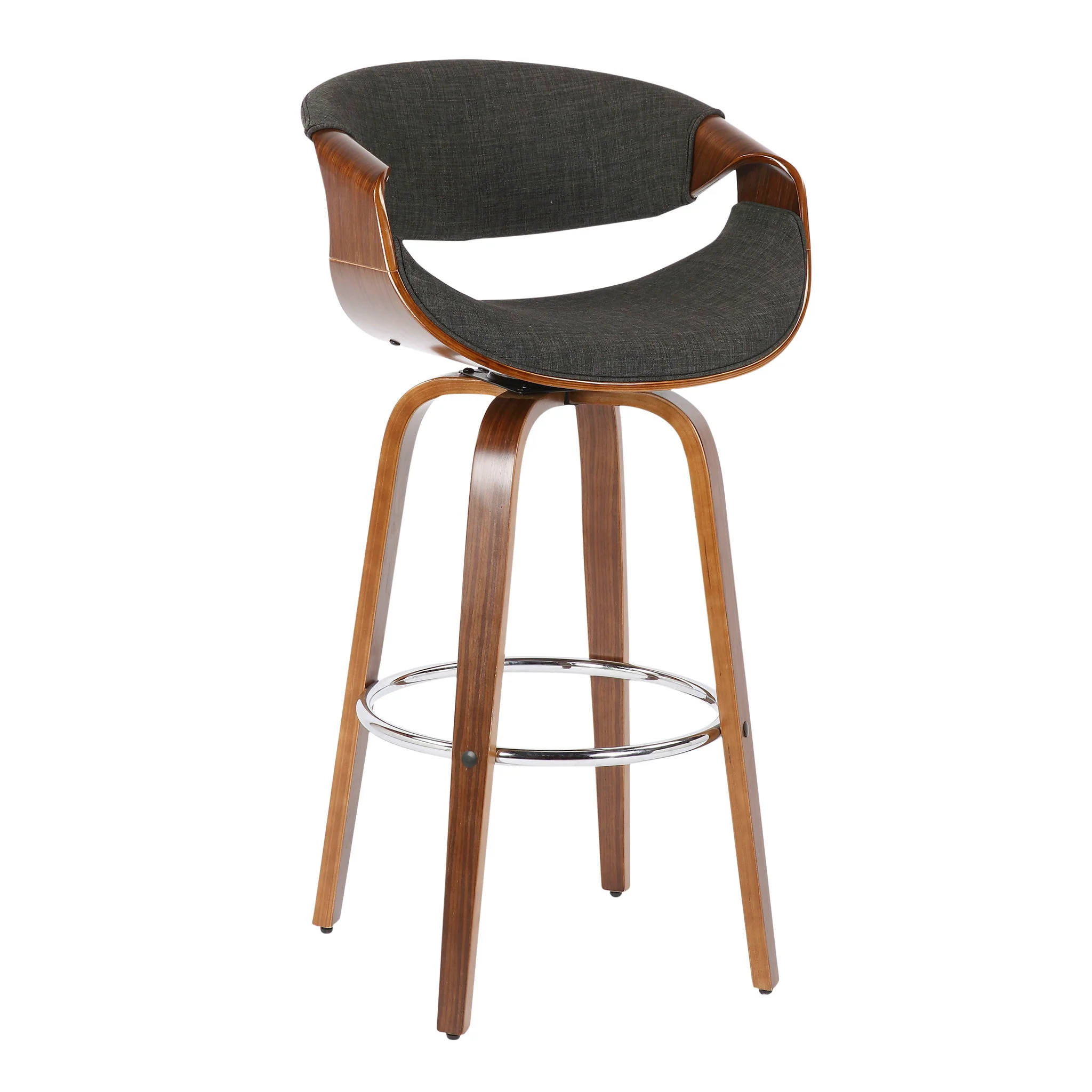Curvini Mid - Century Modern Fixed Height Barstool With Swivel (Set of 2) - Image 13