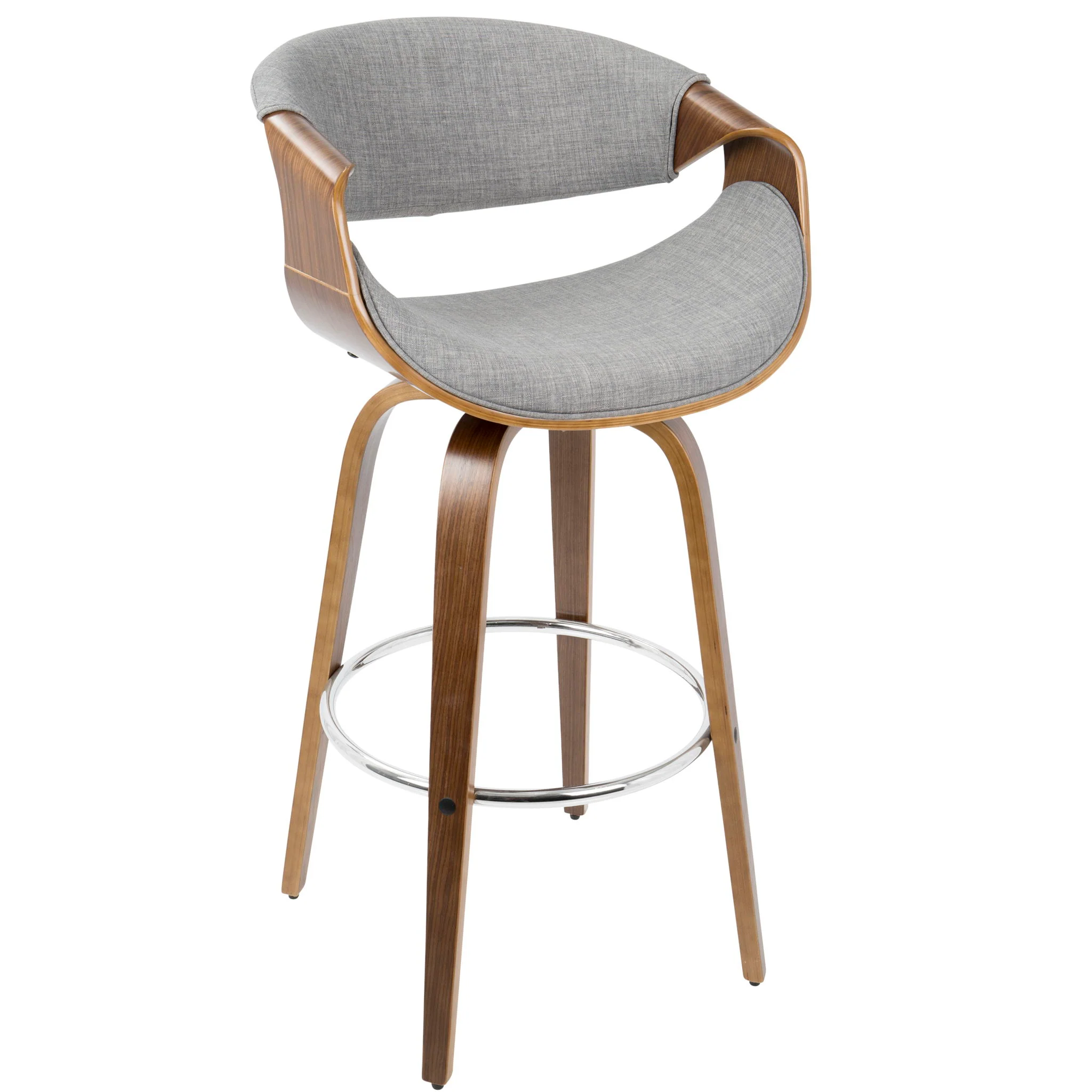 Curvini Mid - Century Modern Fixed Height Barstool With Swivel (Set of 2) - Image 14