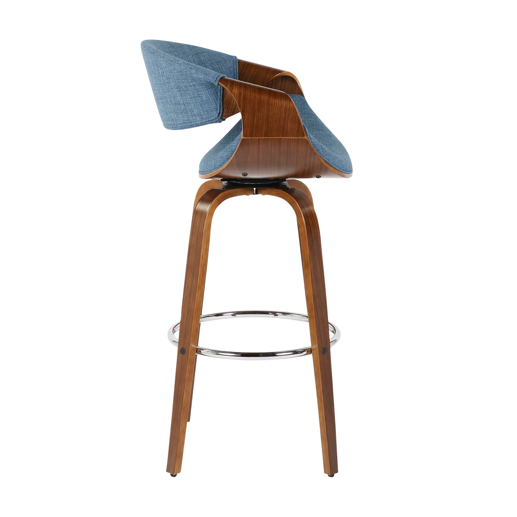 Curvini Mid - Century Modern Fixed Height Barstool With Swivel (Set of 2) - Image 15
