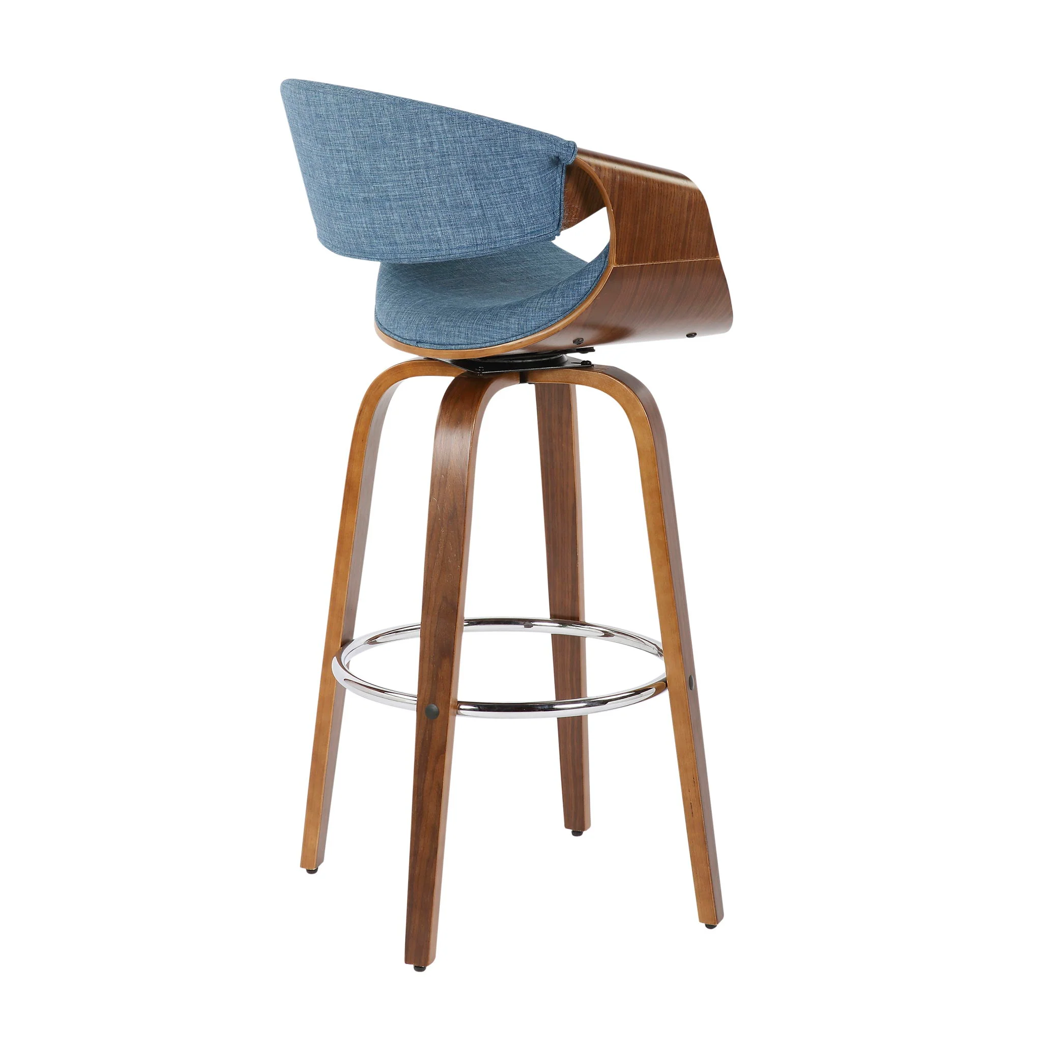 Curvini Mid - Century Modern Fixed Height Barstool With Swivel (Set of 2) - Image 16
