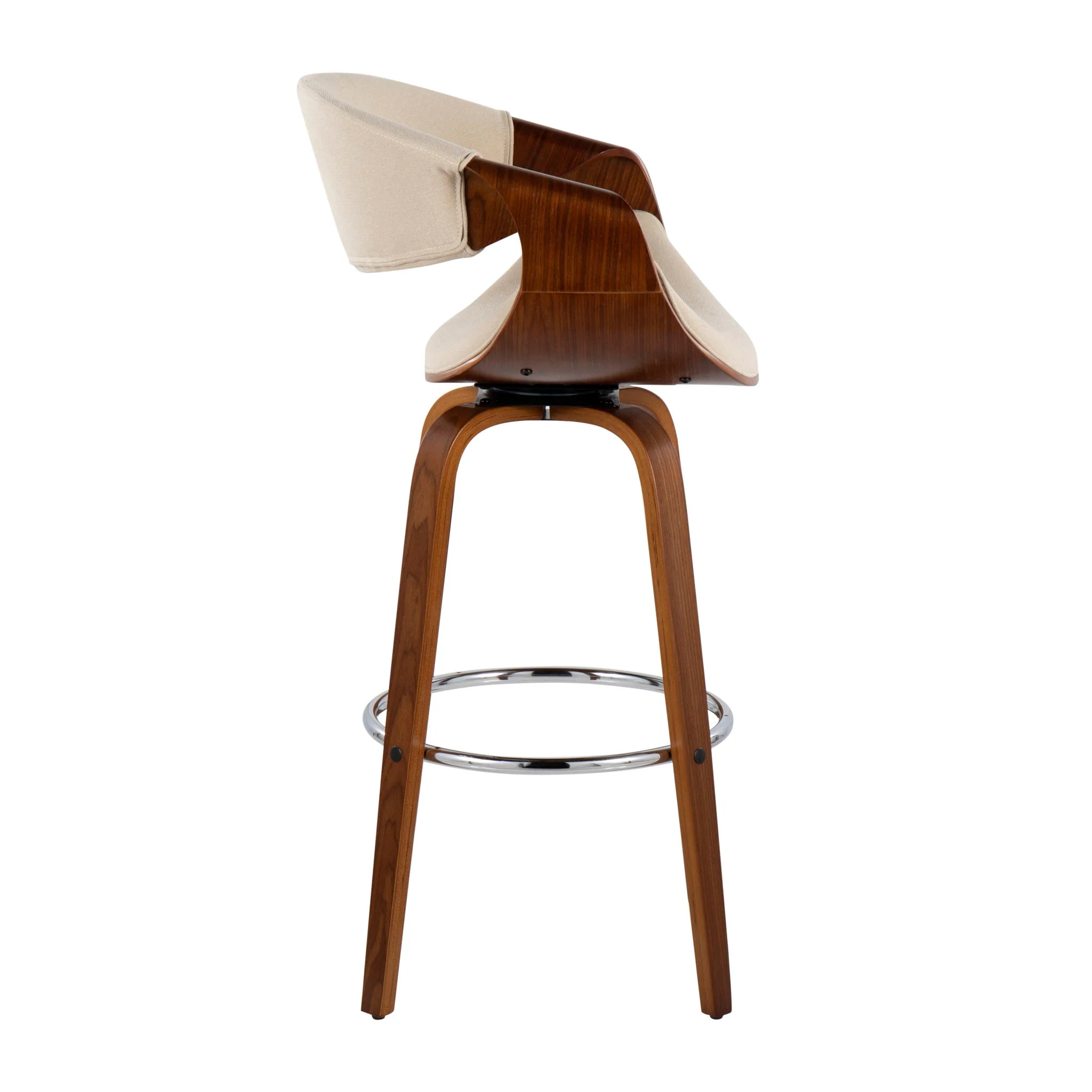 Curvini Mid - Century Modern Fixed Height Barstool With Swivel (Set of 2) - Image 5