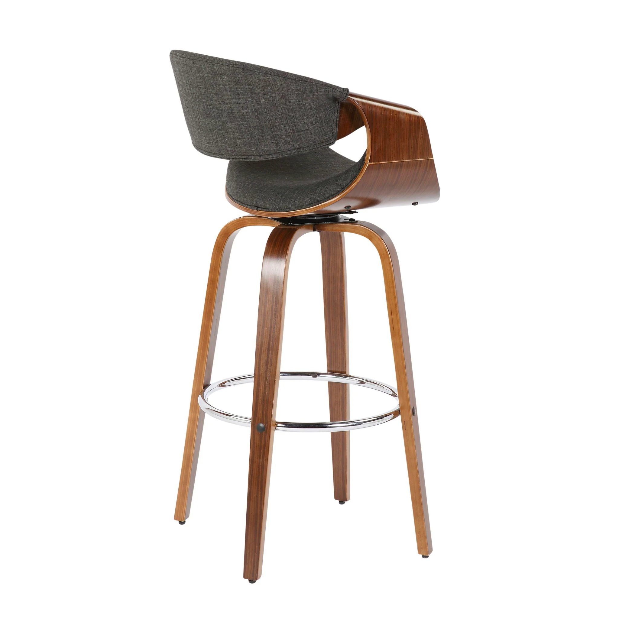 Curvini Mid - Century Modern Fixed Height Barstool With Swivel (Set of 2) - Image 6