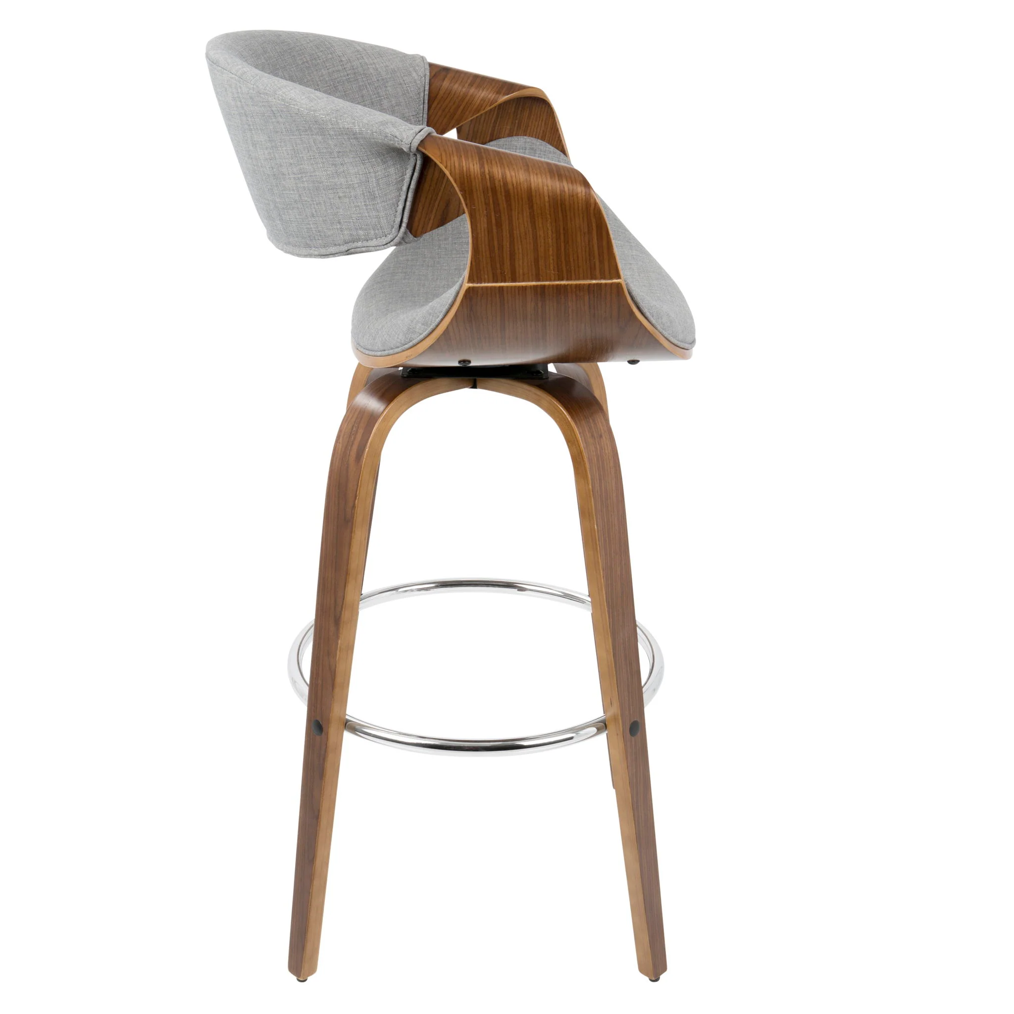 Curvini Mid - Century Modern Fixed Height Barstool With Swivel (Set of 2) - Image 8