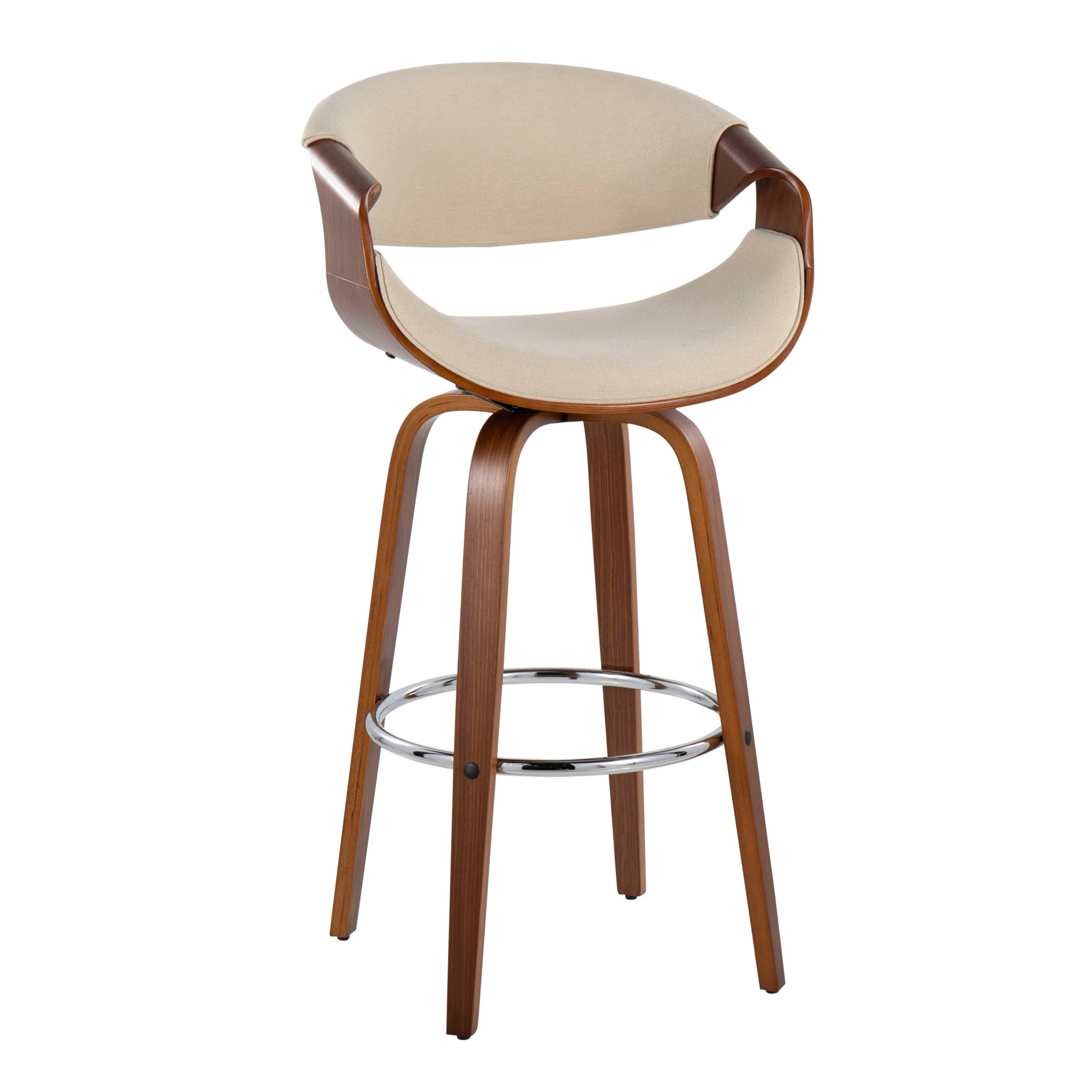 Curvini Mid - Century Modern Fixed Height Barstool With Swivel (Set of 2) - Image 9