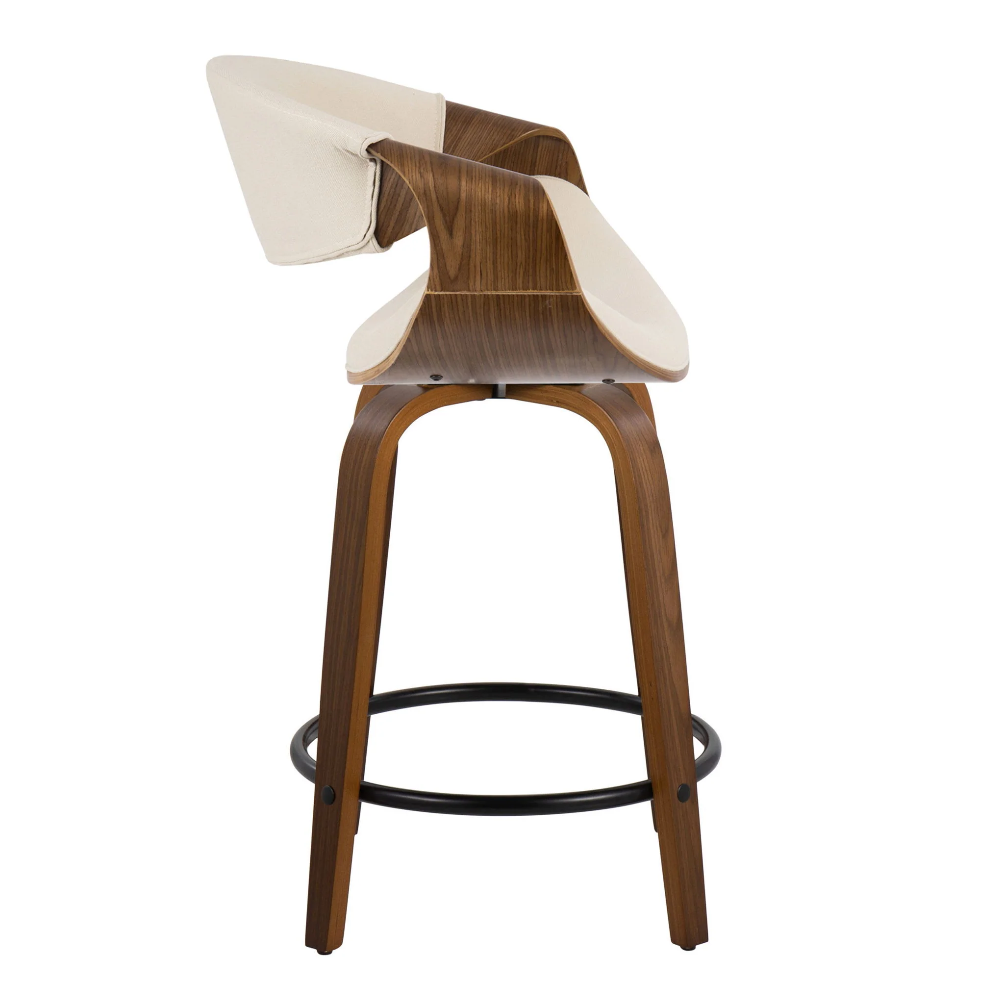 Curvini Mid - Century Modern Fixed Height Counter Stool With Swivel (Set of 2) - Image 5
