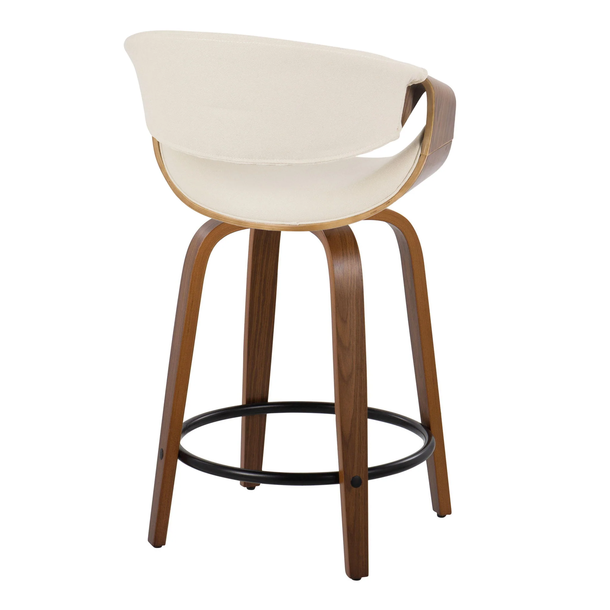 Curvini Mid - Century Modern Fixed Height Counter Stool With Swivel (Set of 2) - Image 6