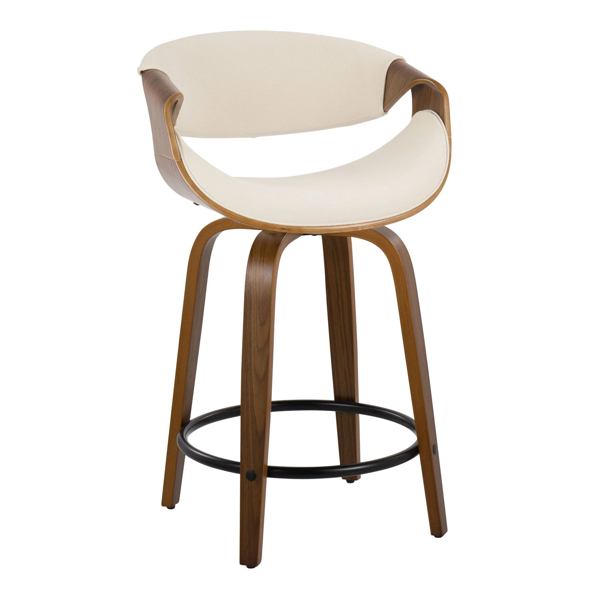 Curvini Mid - Century Modern Fixed Height Counter Stool With Swivel (Set of 2) - Image 7