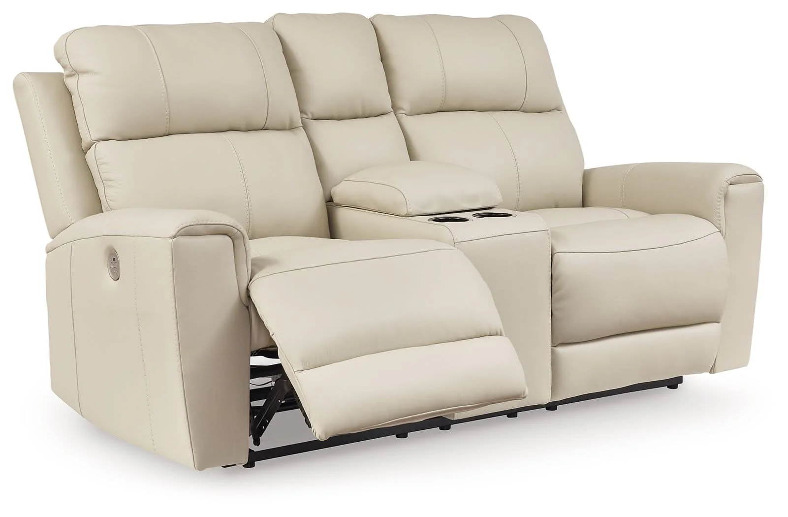 Dahlmoore - Dbl Power Reclining Loveseat With Console - Almond - Image 4