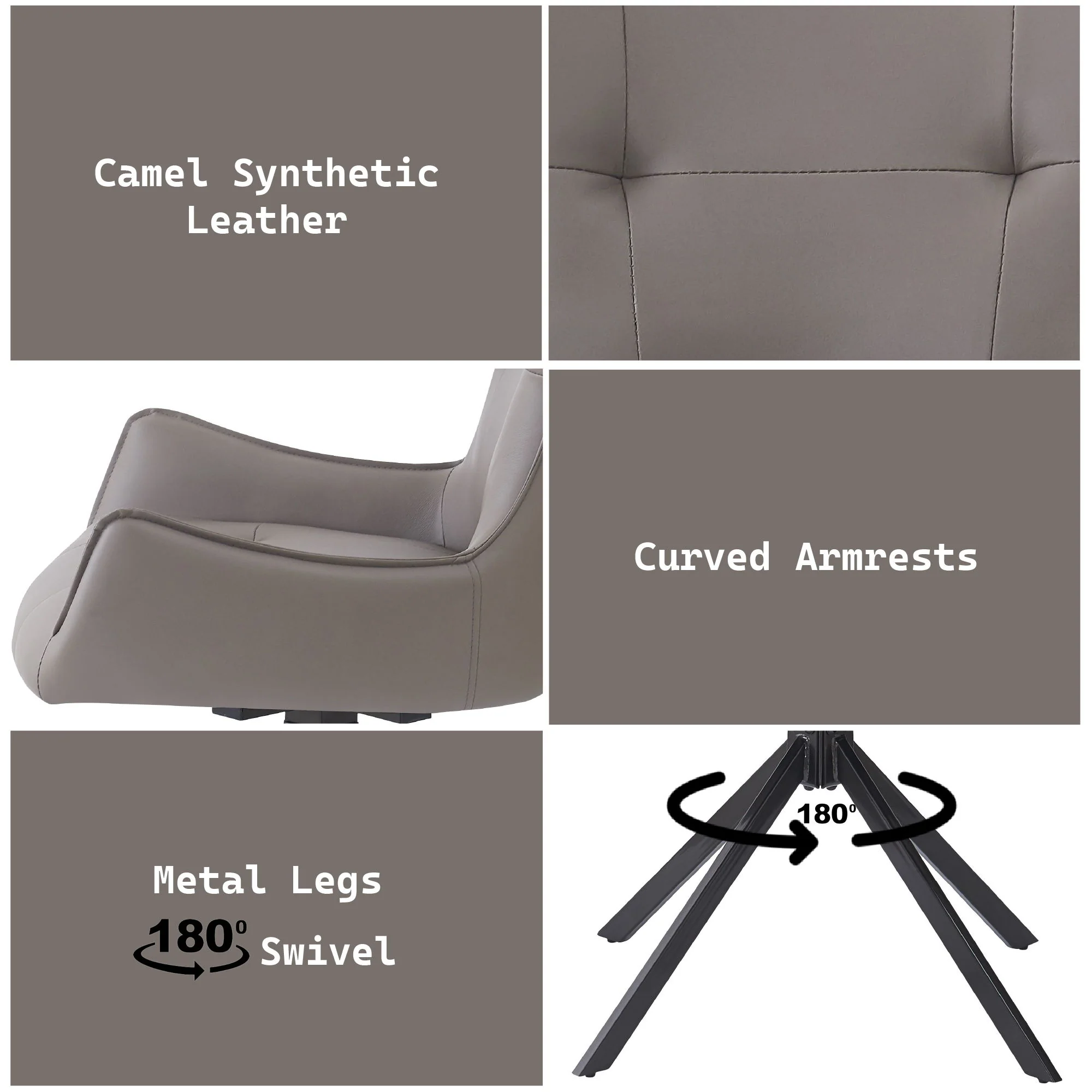 Damita - Side Chair With Swivel (Set of 2) - Camel - Image 2