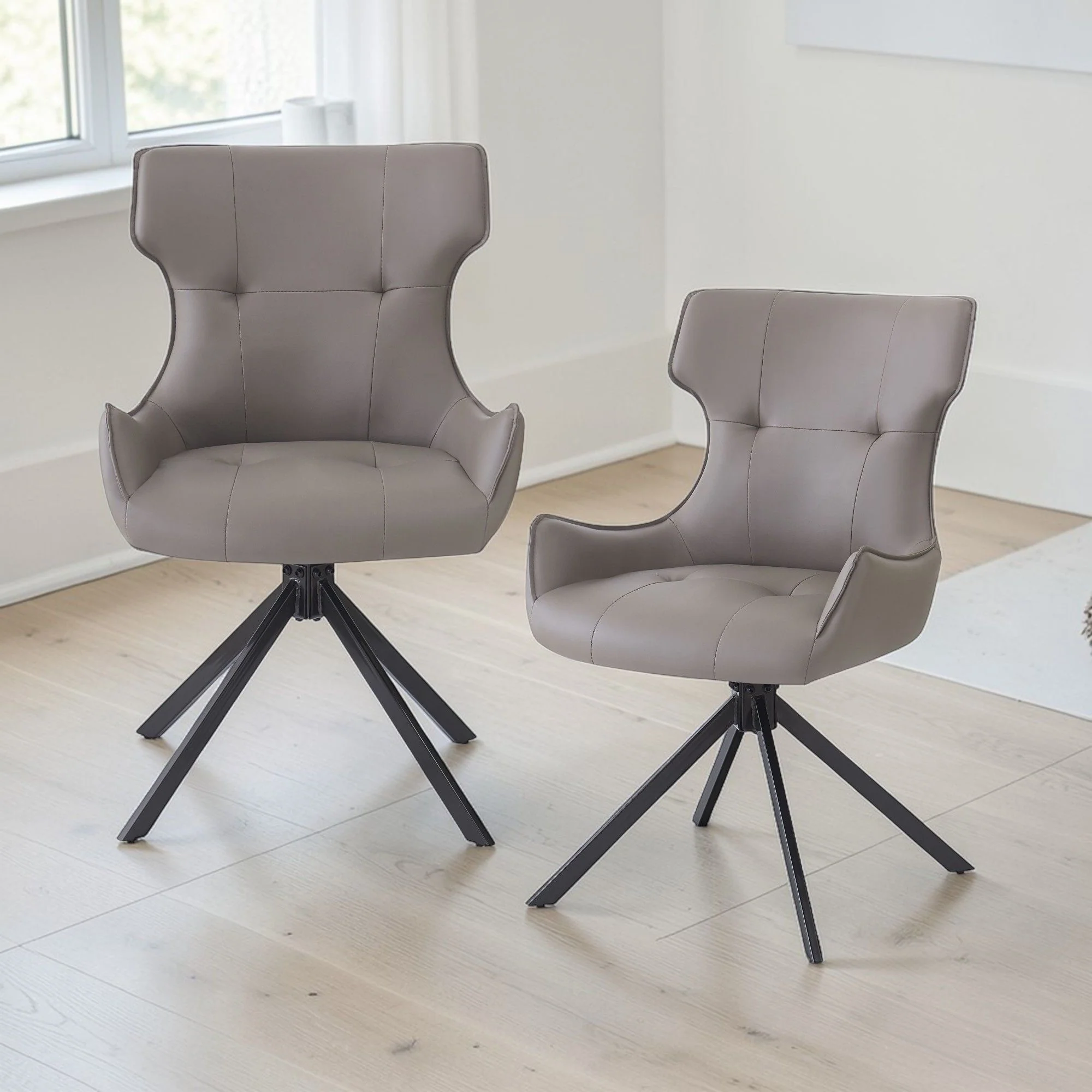 Damita - Side Chair With Swivel (Set of 2) - Camel - Image 3