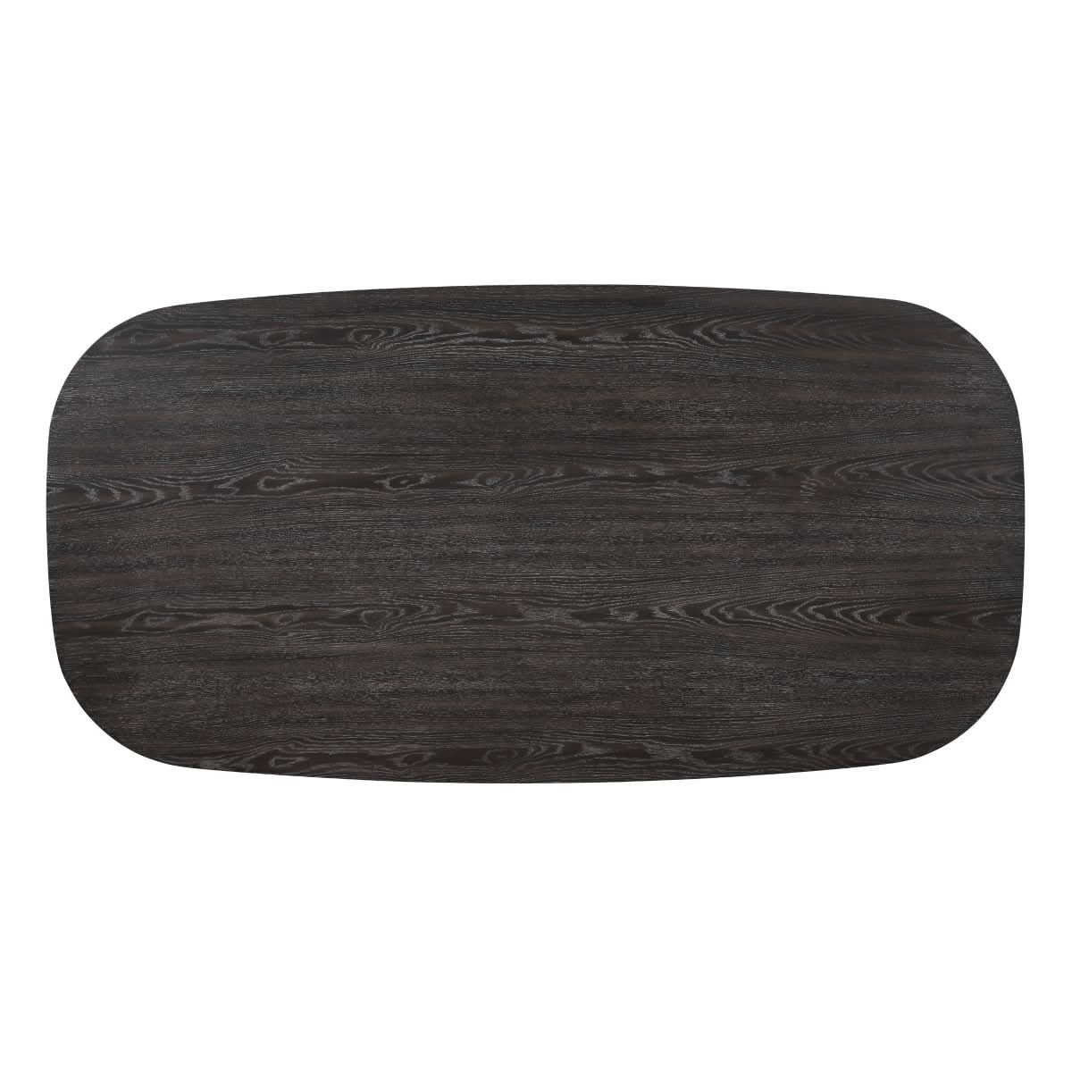 Danford Ebony Contemporary Dining Table with Textured Wood Grain Surface - Image 4
