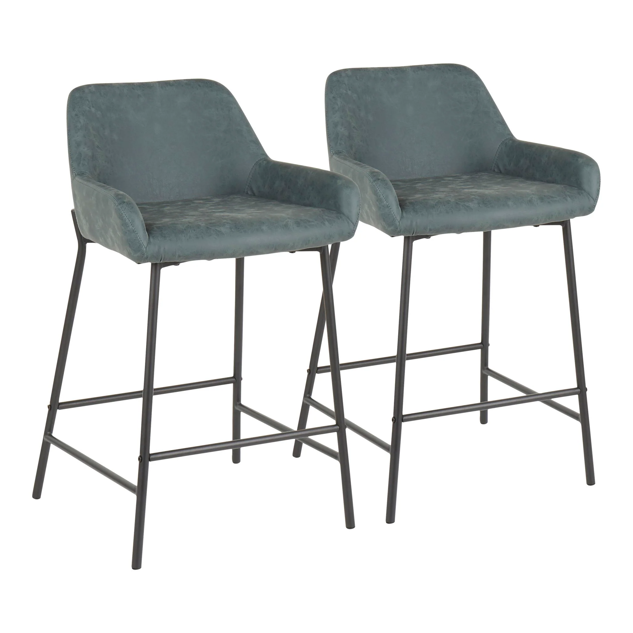 Daniella - Industrial Fixed Height Counter Stool (Set of 2) - Image 2