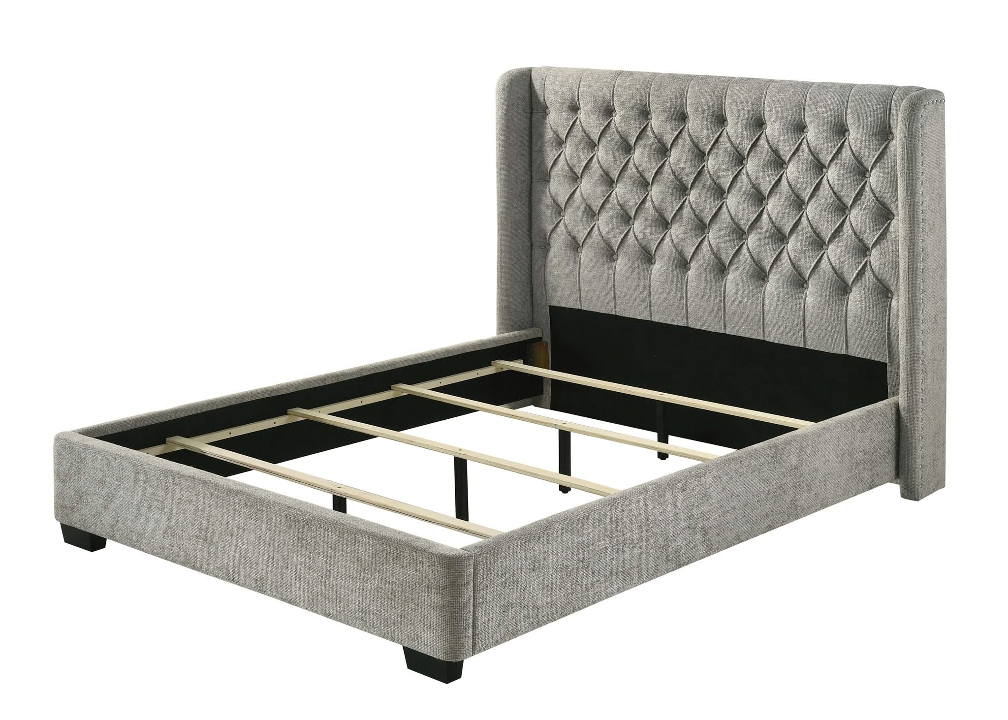 Daphne - King Bed - Light Gray Tweed - Image 4