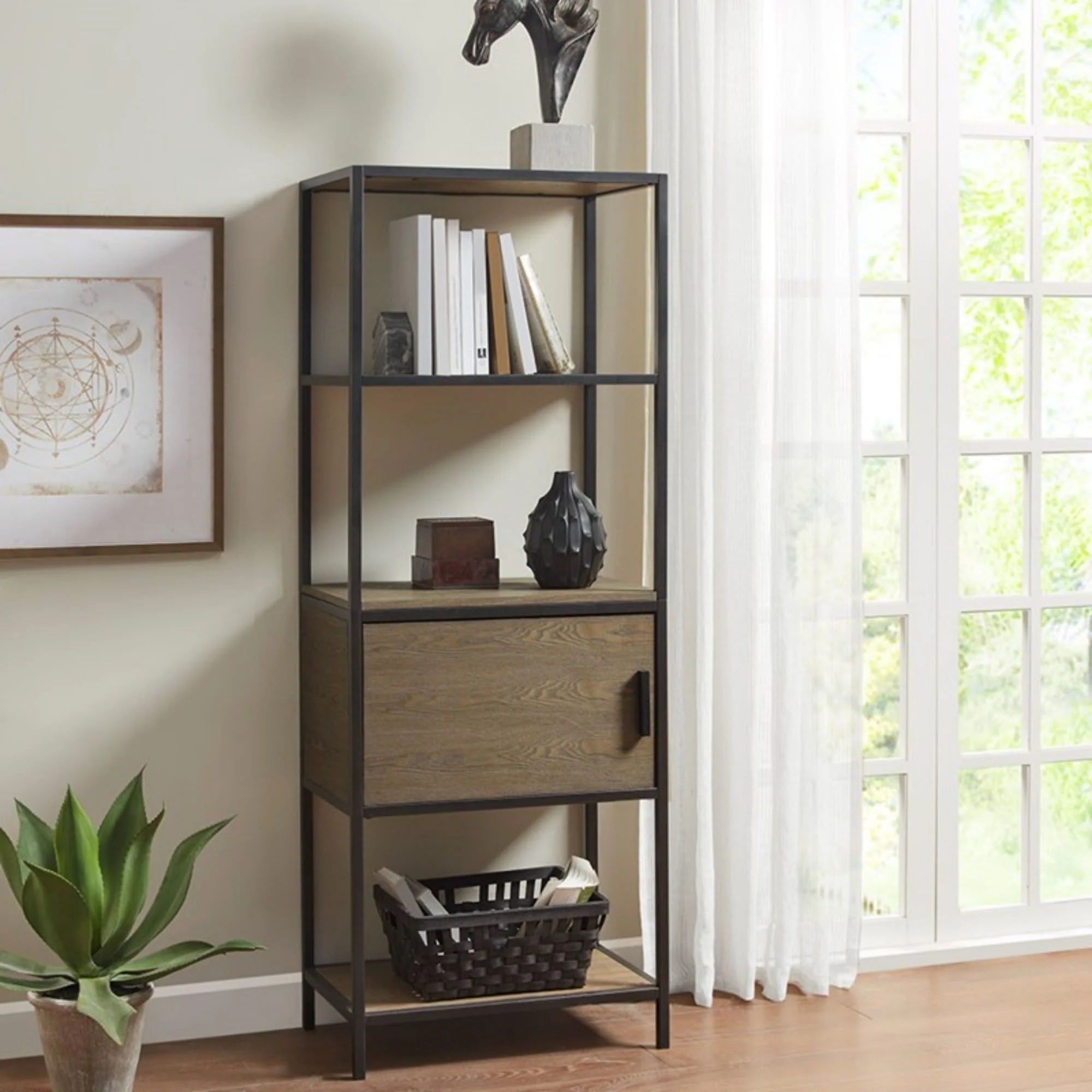 Darley - 3 Shelf Bookcase With Storage Cabinet - Gray - Image 3