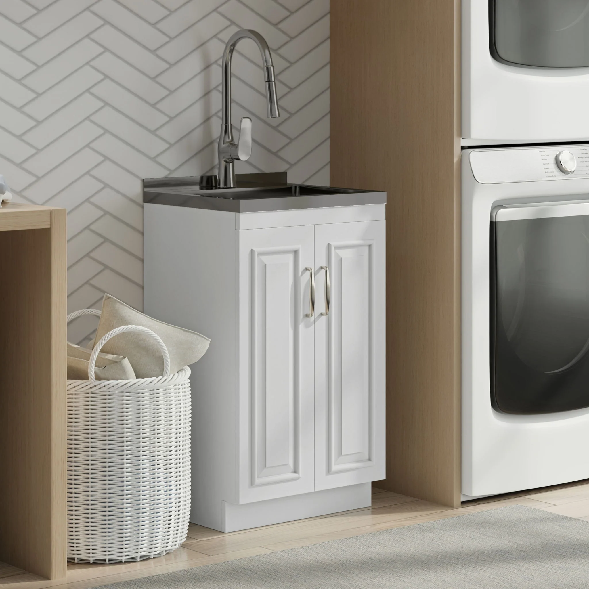 Darwin - Deluxe Laundry Cabinet With Pull-Out Faucet And Stainless Steel Sink - Image 4