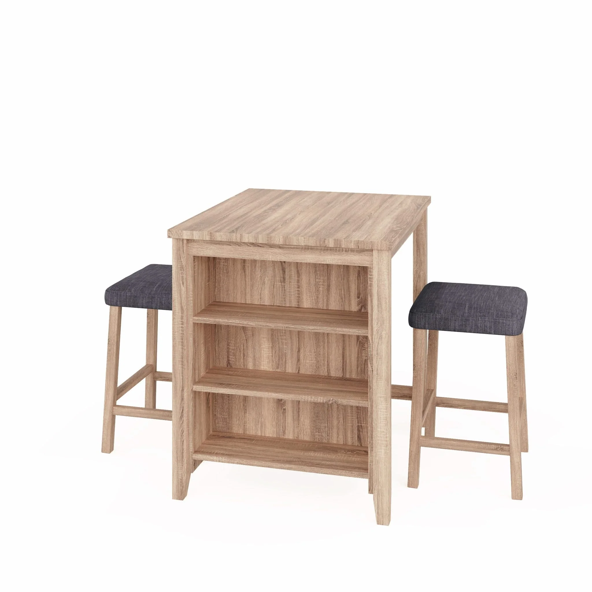 Dawson - 3 Piece Counter Height Table Set - Oak - Image 2