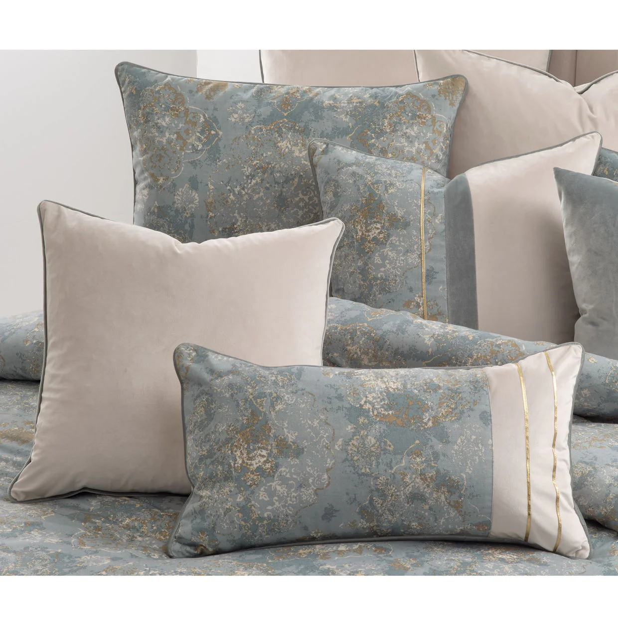 Debonair - 9-Piece Queen Comforter Set - Mist - Image 2