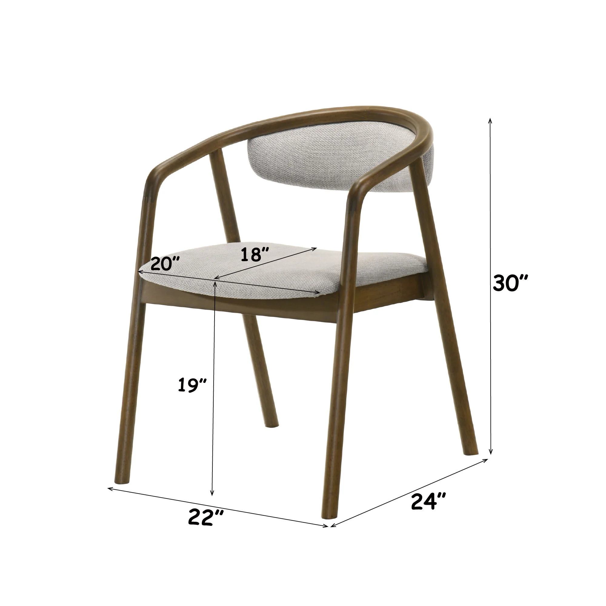 Delina - Side Chair - Gray / Walnut - Image 3