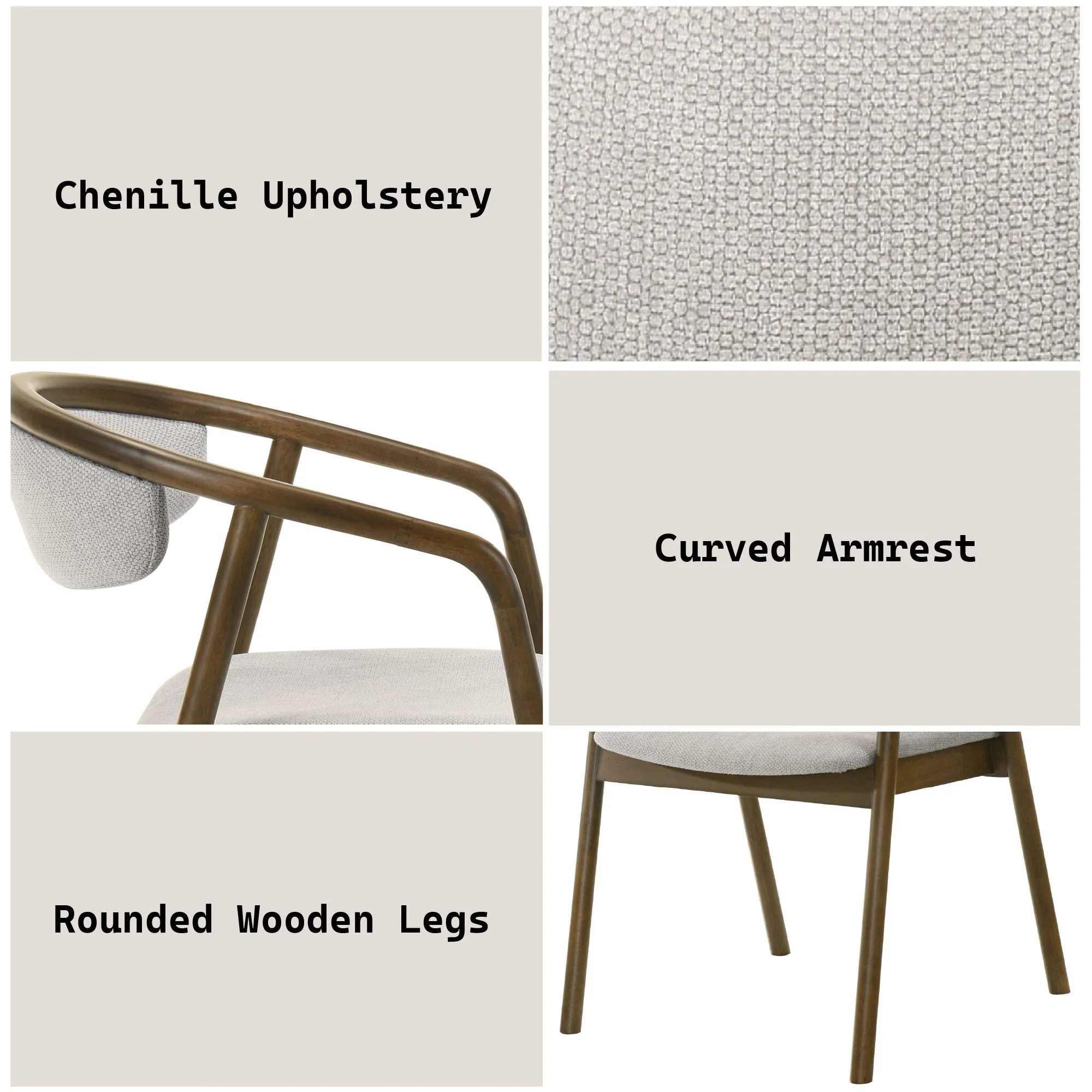 Delina - Side Chair - Gray / Walnut - Image 4