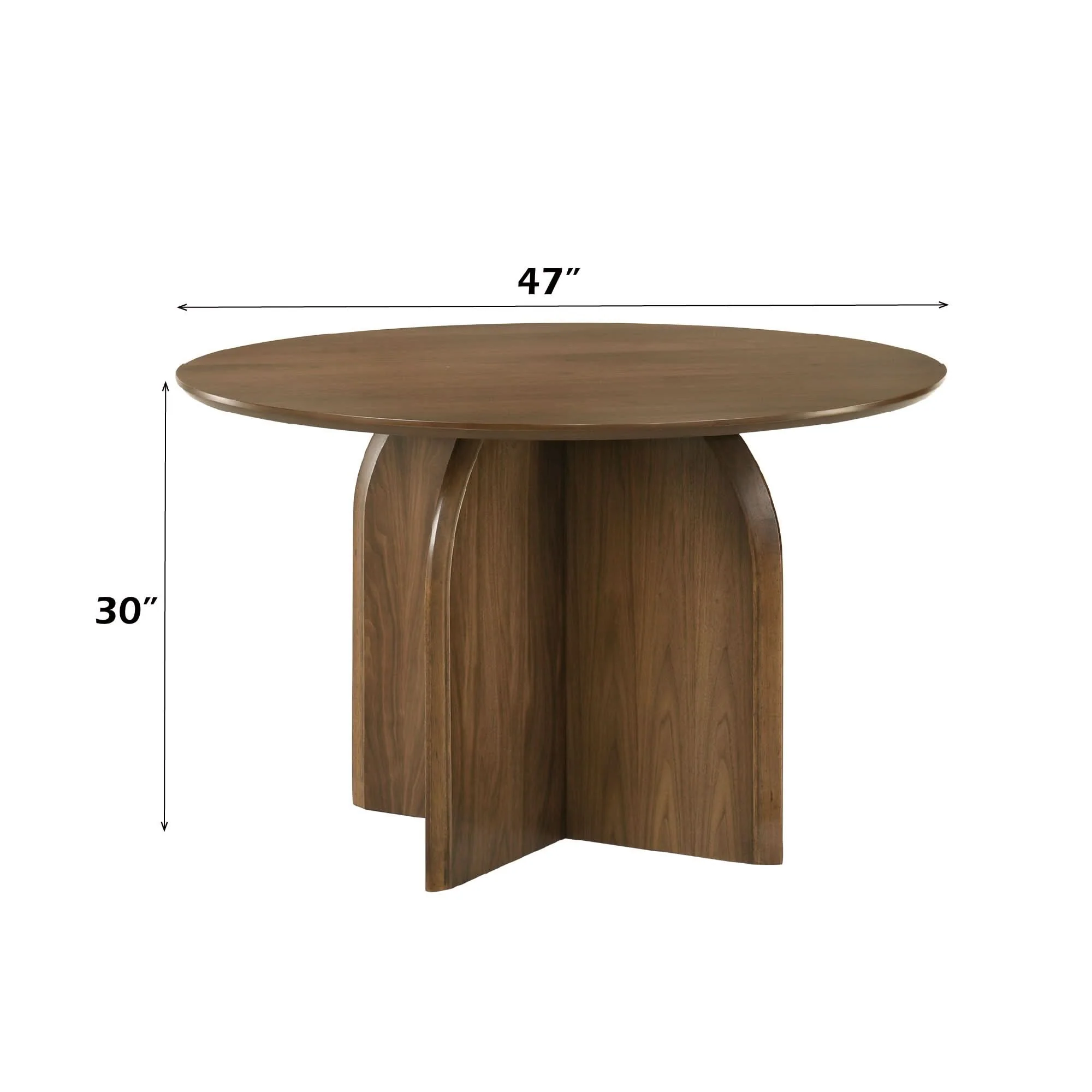 Delmon - Round Dining Table - Dark Walnut - Image 4