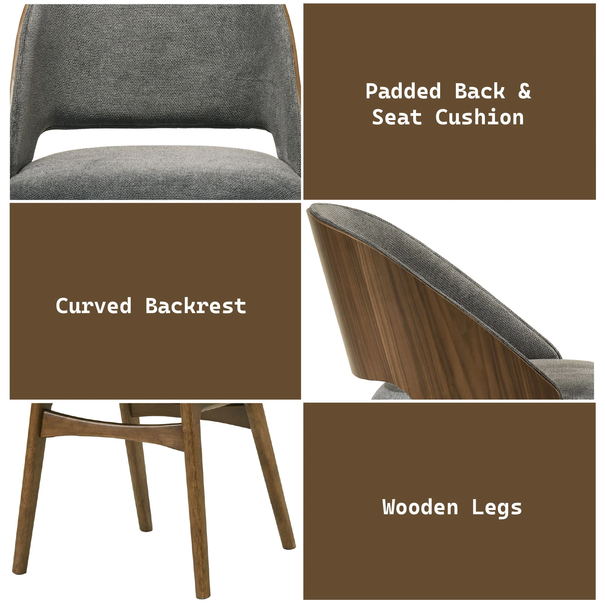 Delmon - Side Chair (Set of 2) - Gray / Walnut - Image 3