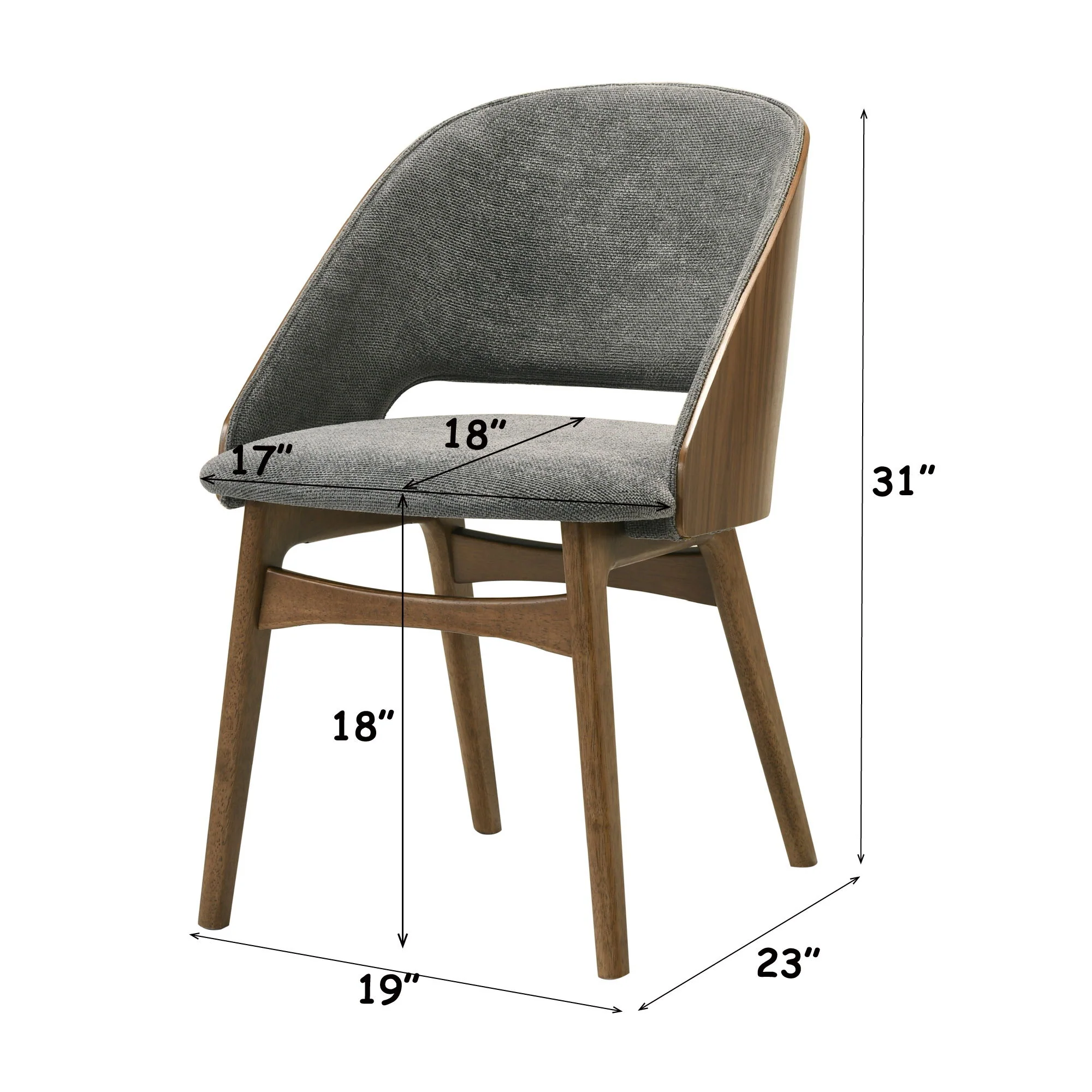 Delmon - Side Chair (Set of 2) - Gray / Walnut - Image 4
