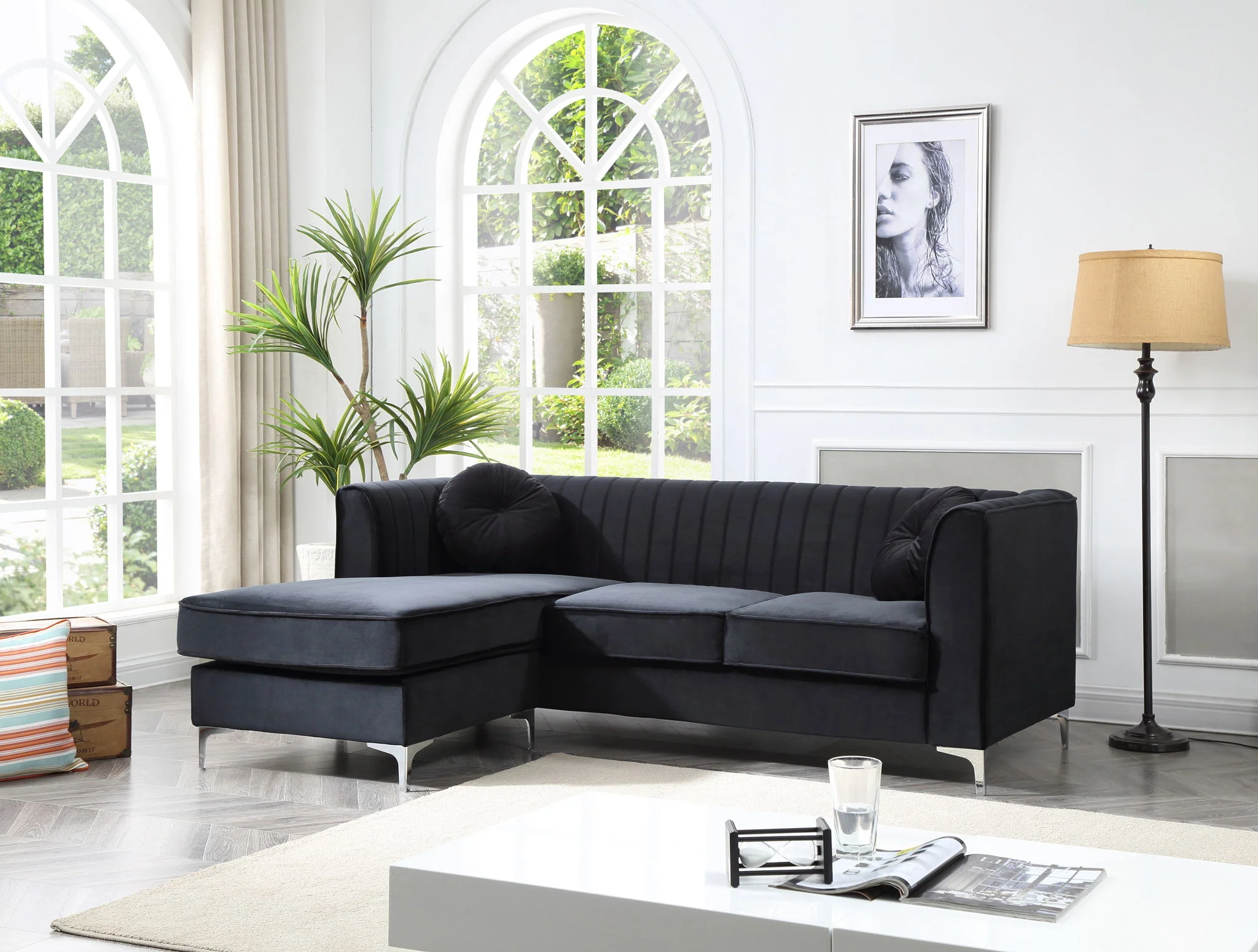 Delray - Micro Suede Sofa Chaise - Image 2