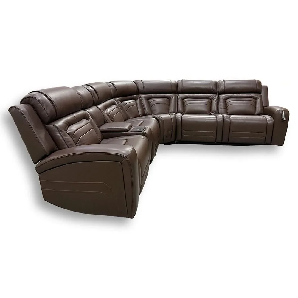 Delton Cedar Contemporary 6-Piece Power Reclining Sectional with Power Headrests - Image 3