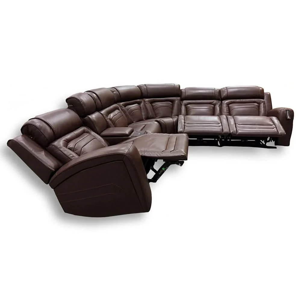 Delton Cedar Contemporary 6-Piece Power Reclining Sectional with Power Headrests - Image 4