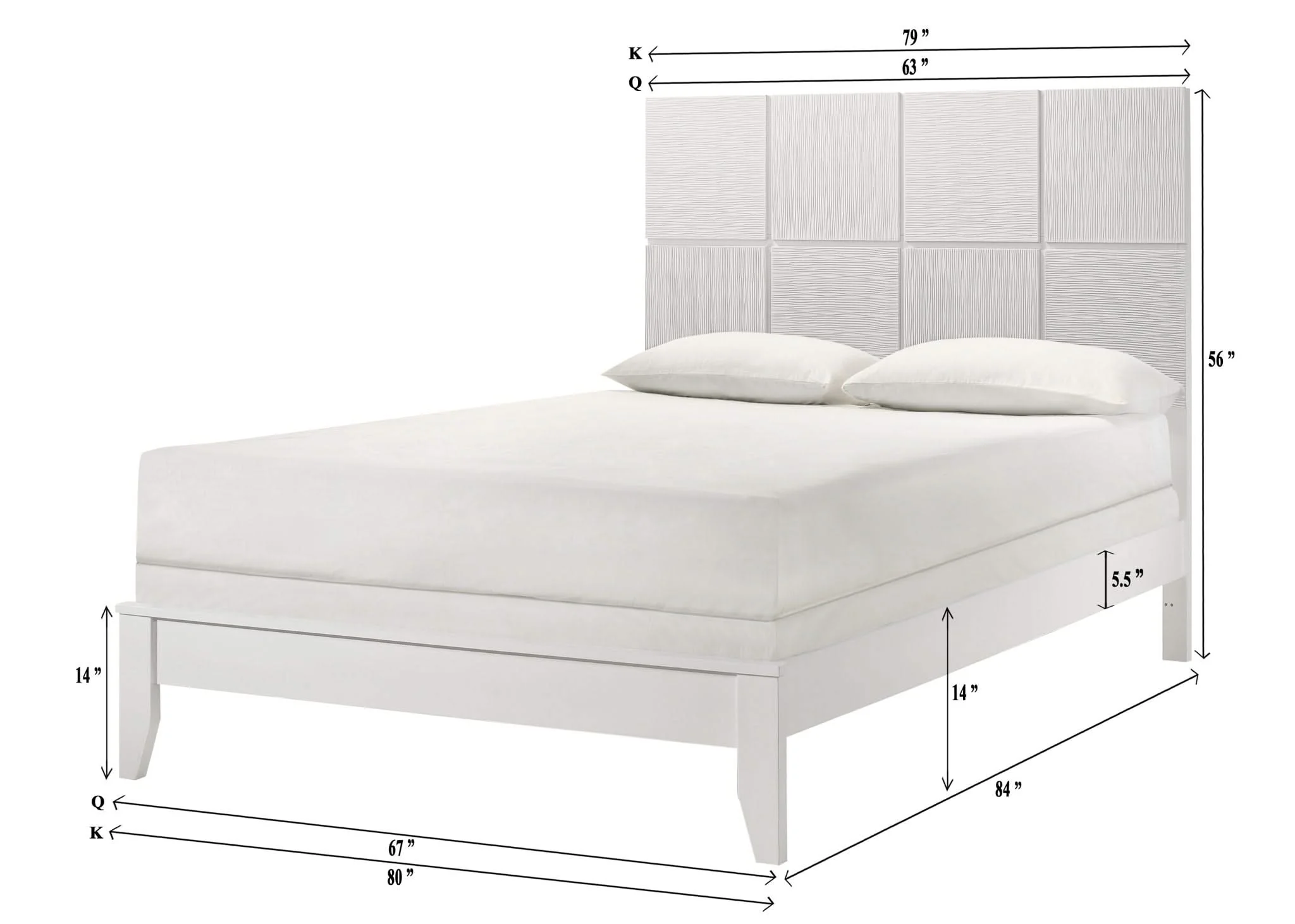 Denker - King Bed - White - Image 4