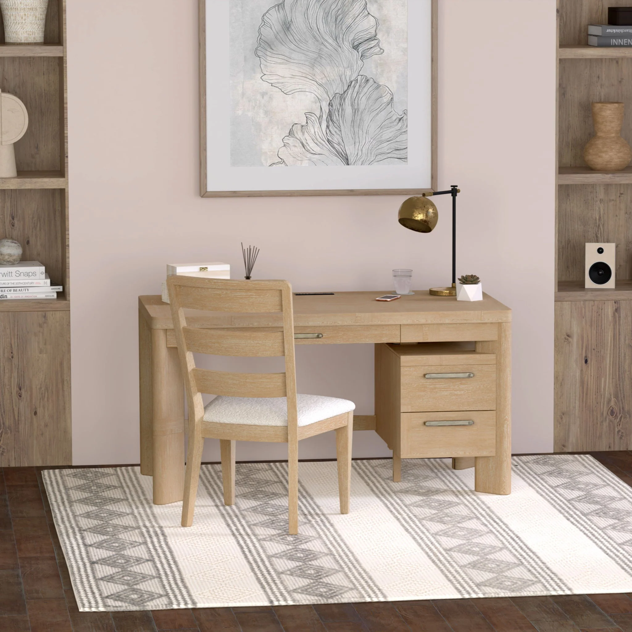 Desk - Tan - Wood - Image 2