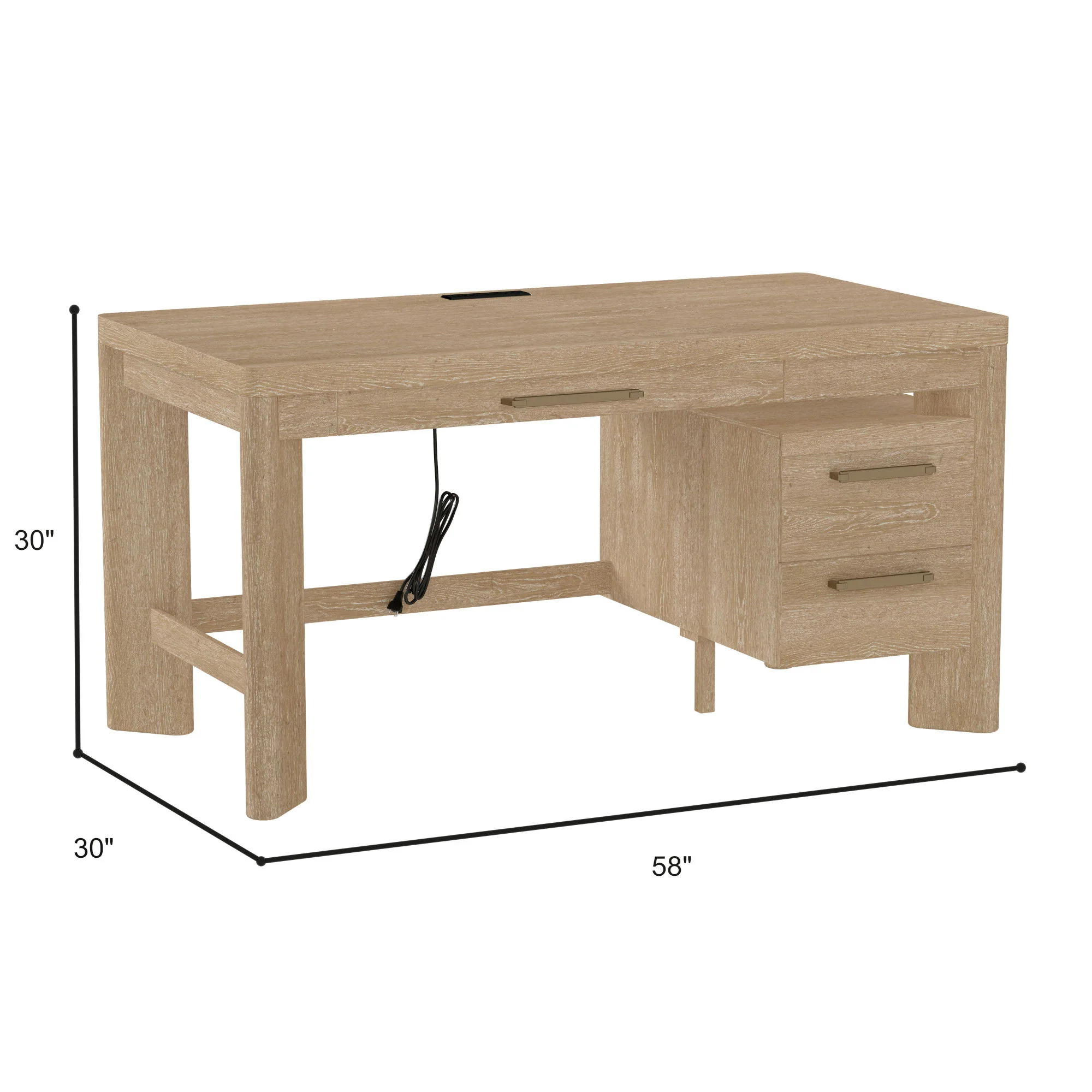 Desk - Tan - Wood - Image 3