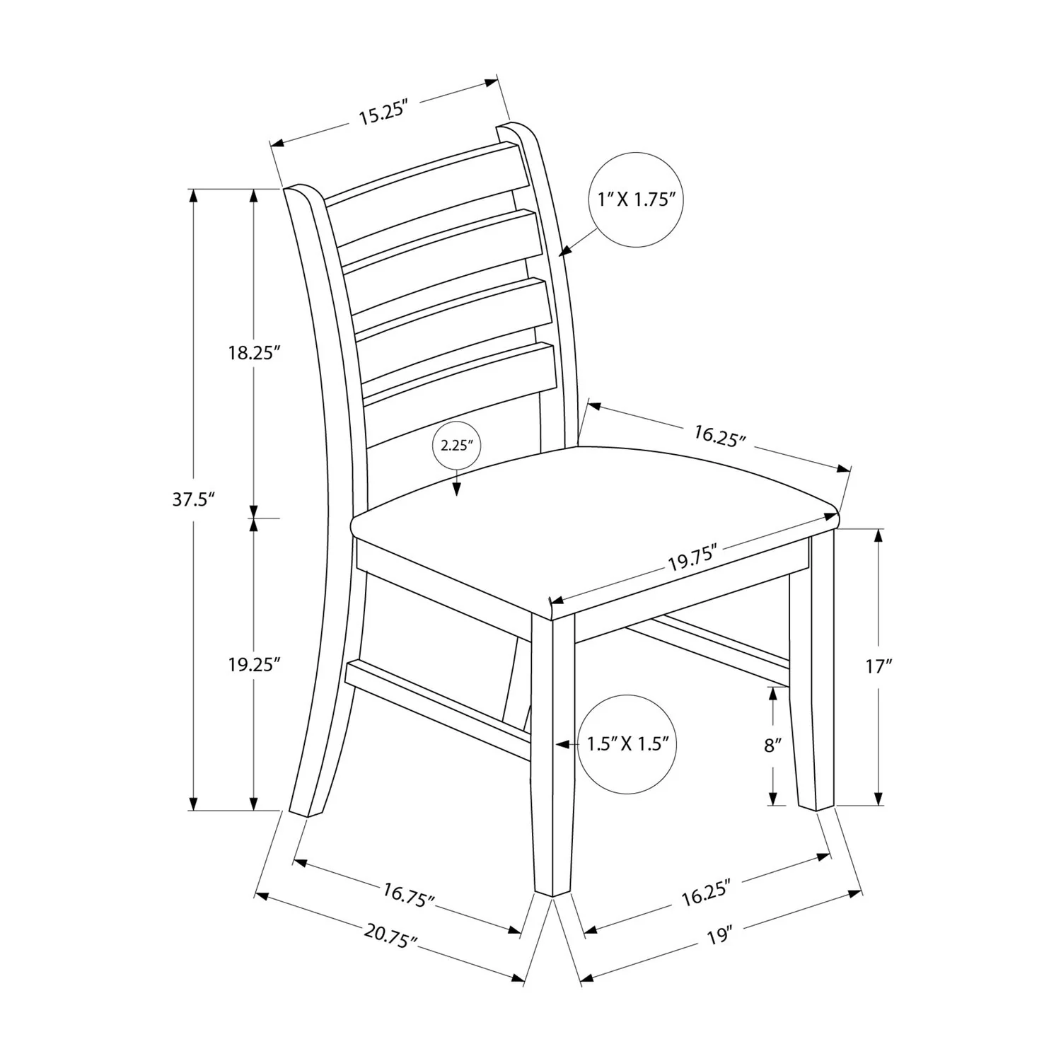 Dining Chair (Set of 2) - Antique Cherry - Image 3