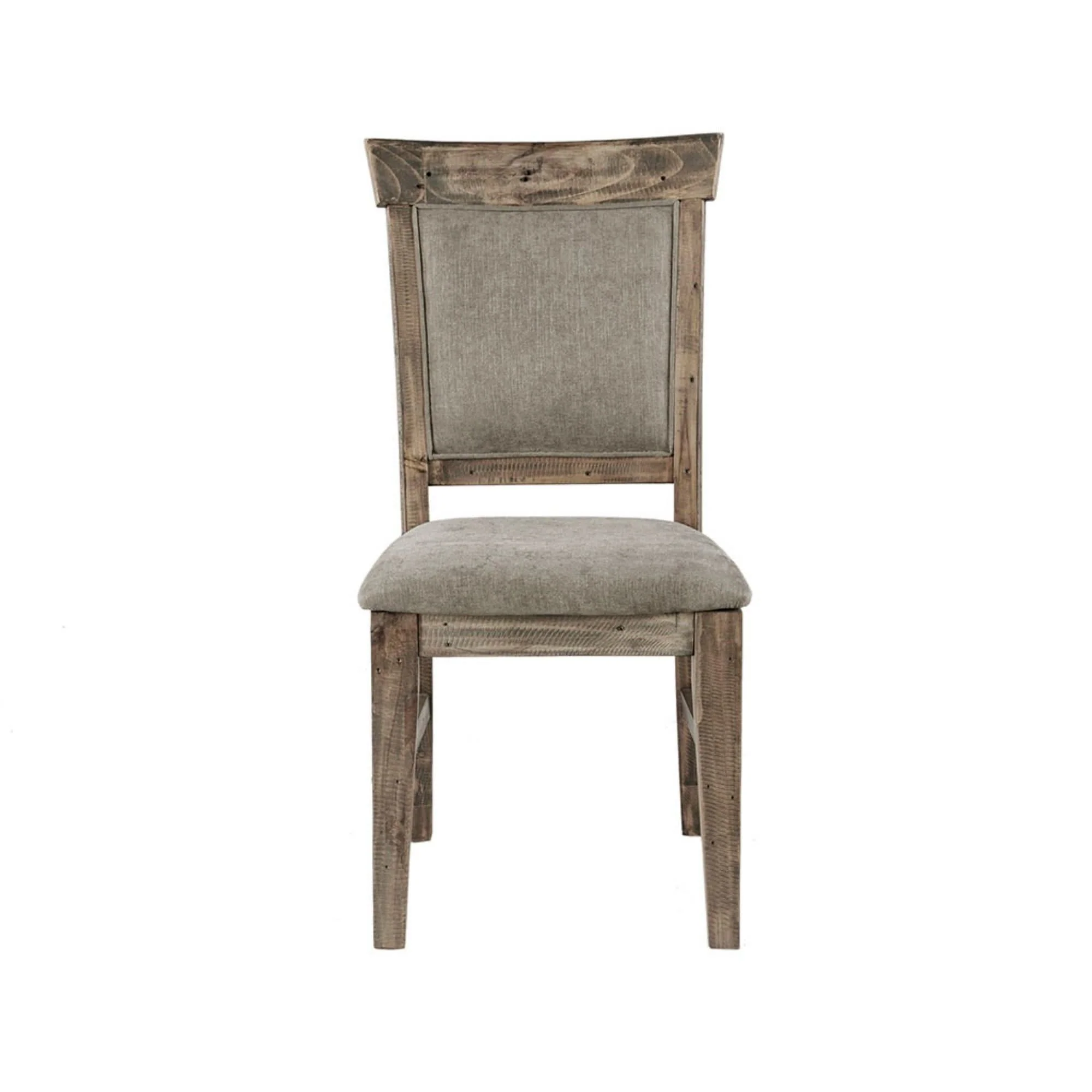 Dining Side Chair Set With Cushioned Back And Seat (Set of 2) - Weathered Gray / Natural - Image 4