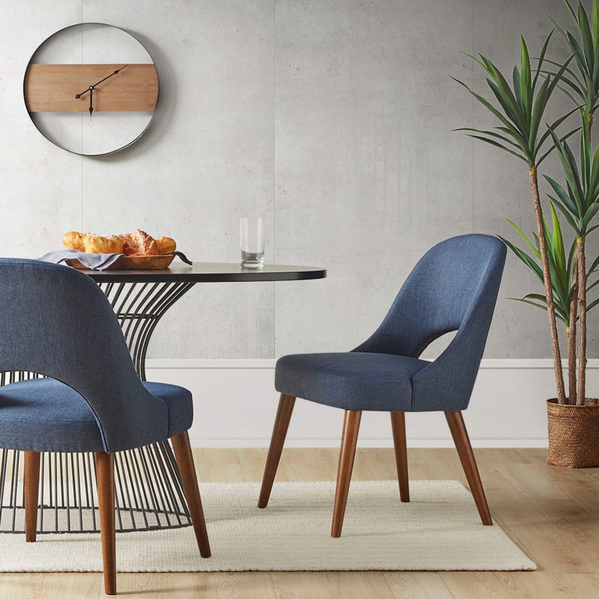 Dining Side Chair Upholstered Textured (Set of 2) - Navy - Image 3